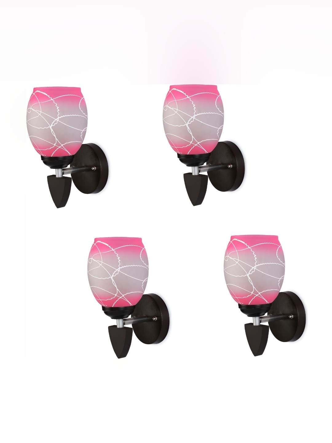

Afast White & Pink 4 Pieces Printed Contemporary Glass Wall Lamp