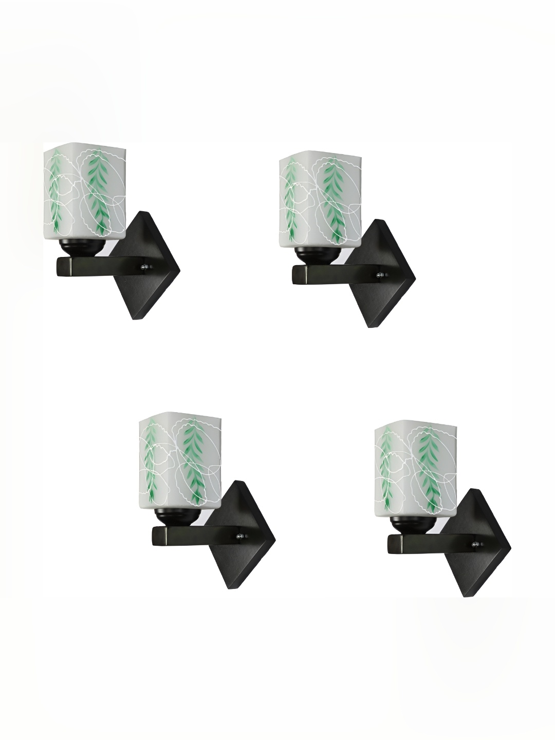 

Afast Green & White 4 Pieces Printed Contemporary Glass Wall Lamp