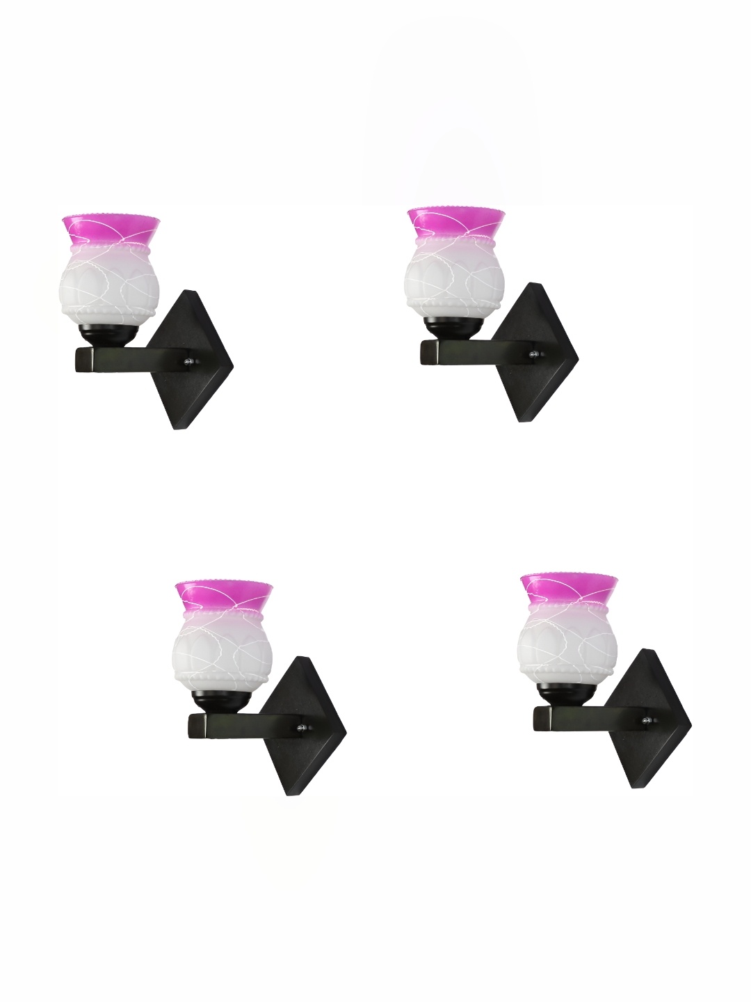

Afast Pink & White 4 Pieces Printed Contemporary Glass Wall Lamp