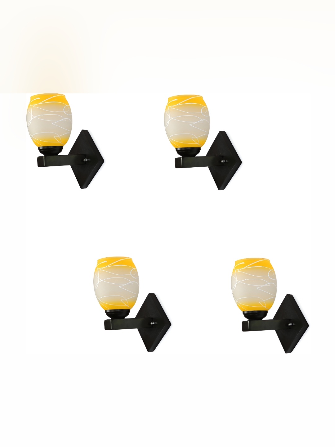 

Afast Yellow & White 4 Pieces Textured Glass Wall Lamp