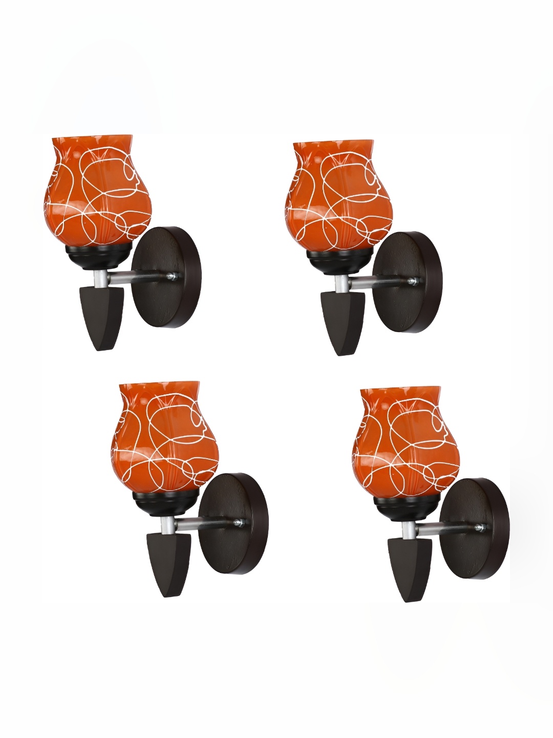 

Afast Orange 4 Pieces Printed Contemporary Glass Wall Lamps