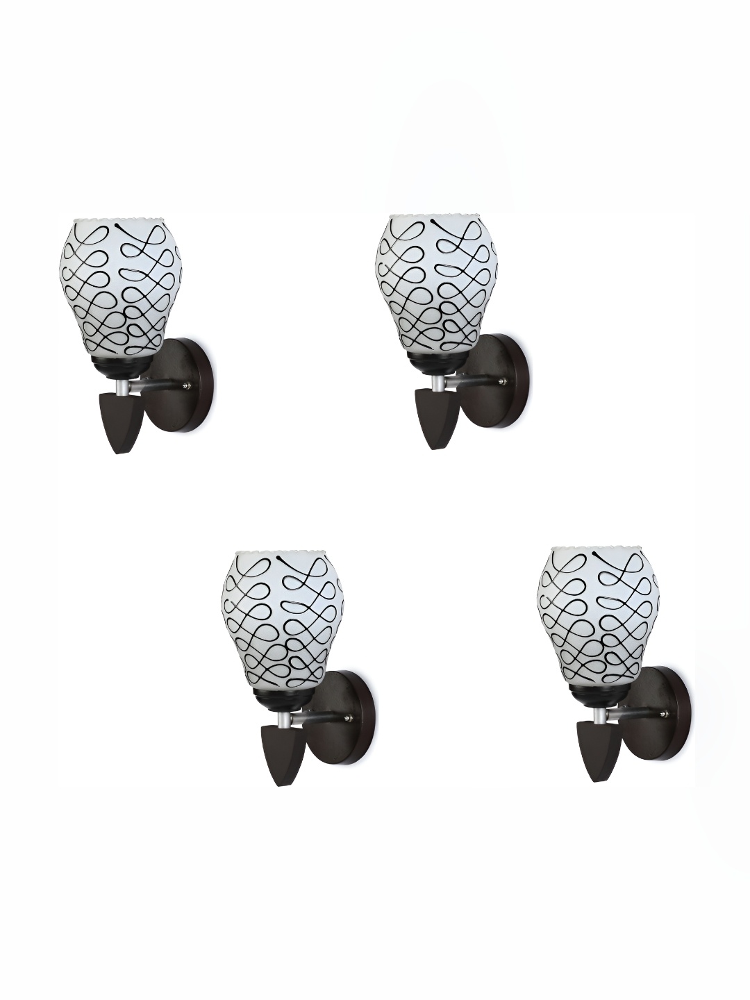 

Afast Black & White 4 Pieces Printed Contemporary Glass Wall Lamps