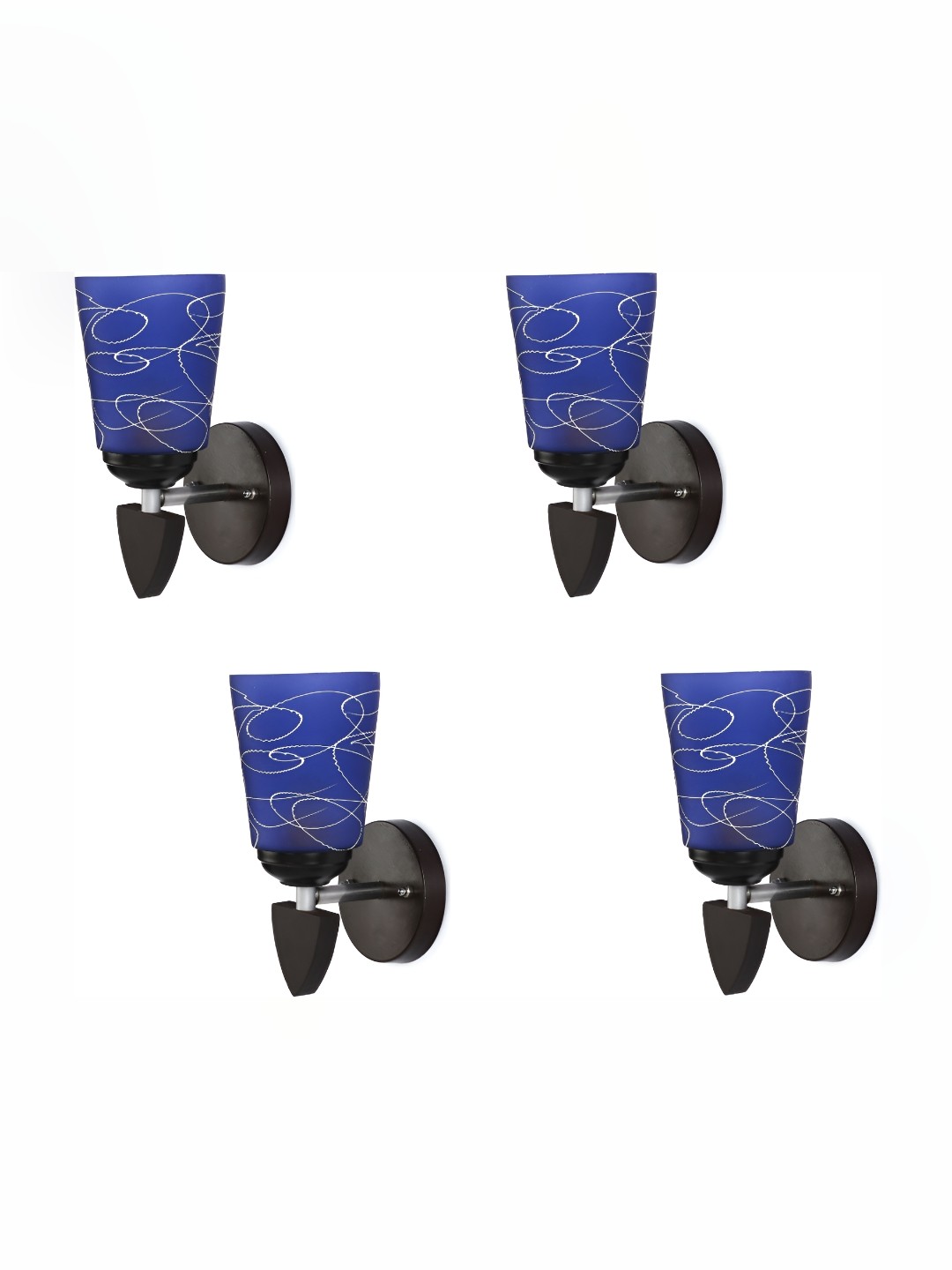 

Afast Blue 4 Pieces Printed Contemporary Glass Wall Lamps