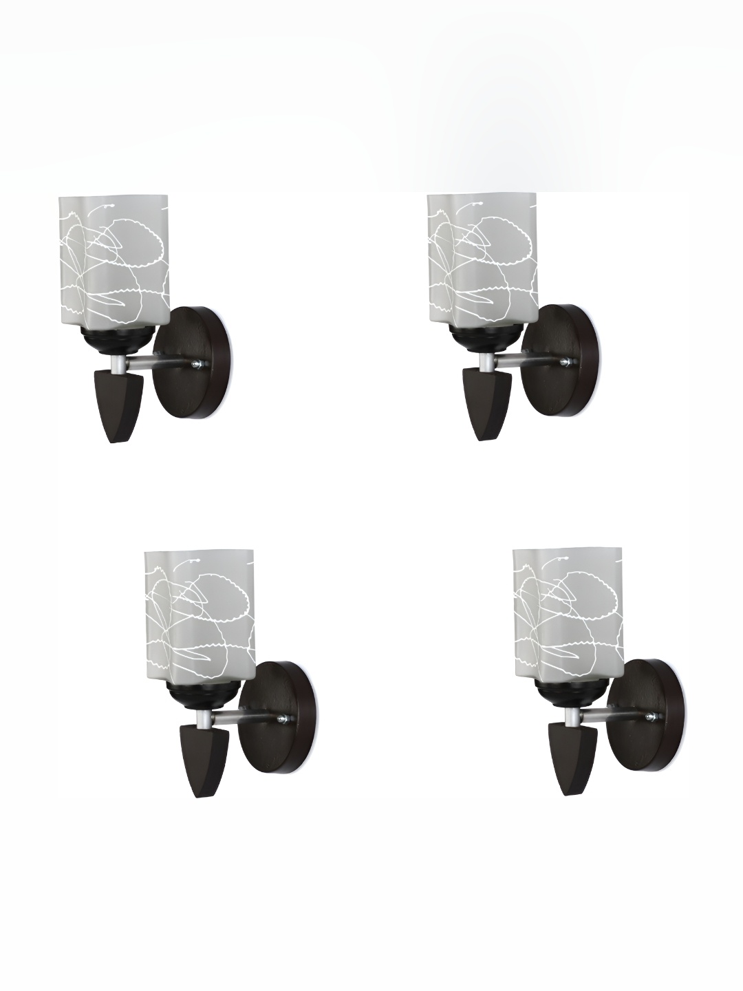 

Afast White & Black 4 Pieces Printed Contemporary Glass Wall Lamps