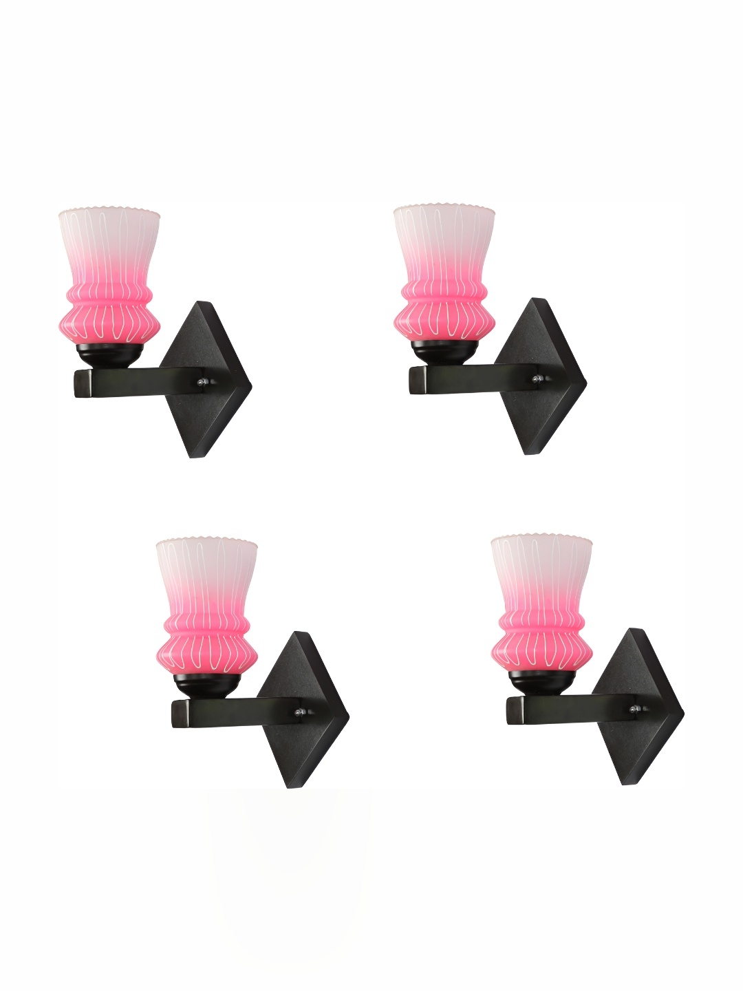 

Afast Pink and White 4 Pieces Glass Wall Lamps