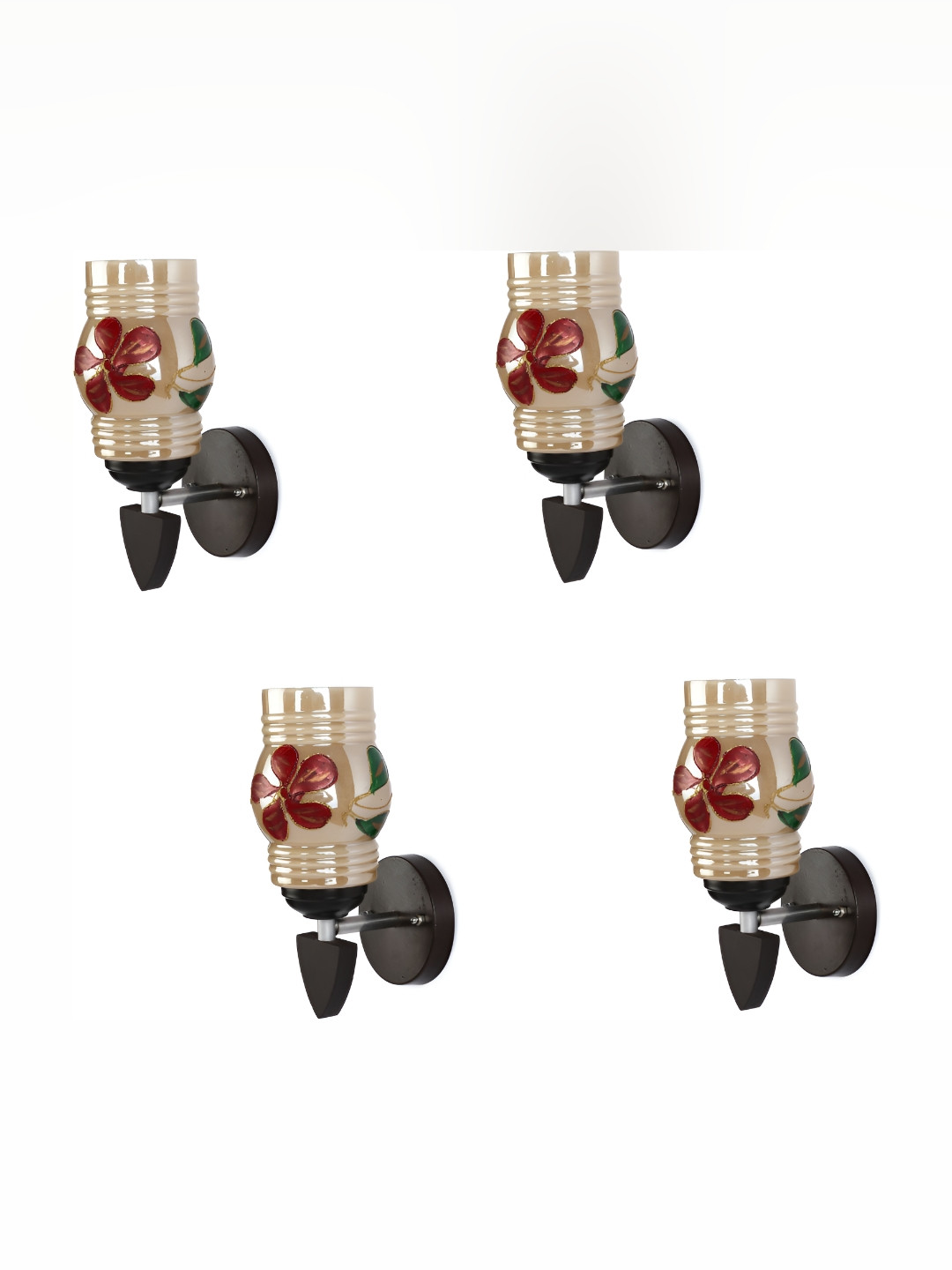 

Afast Gold Toned and Green 4 Pieces Glass Wall Lamps