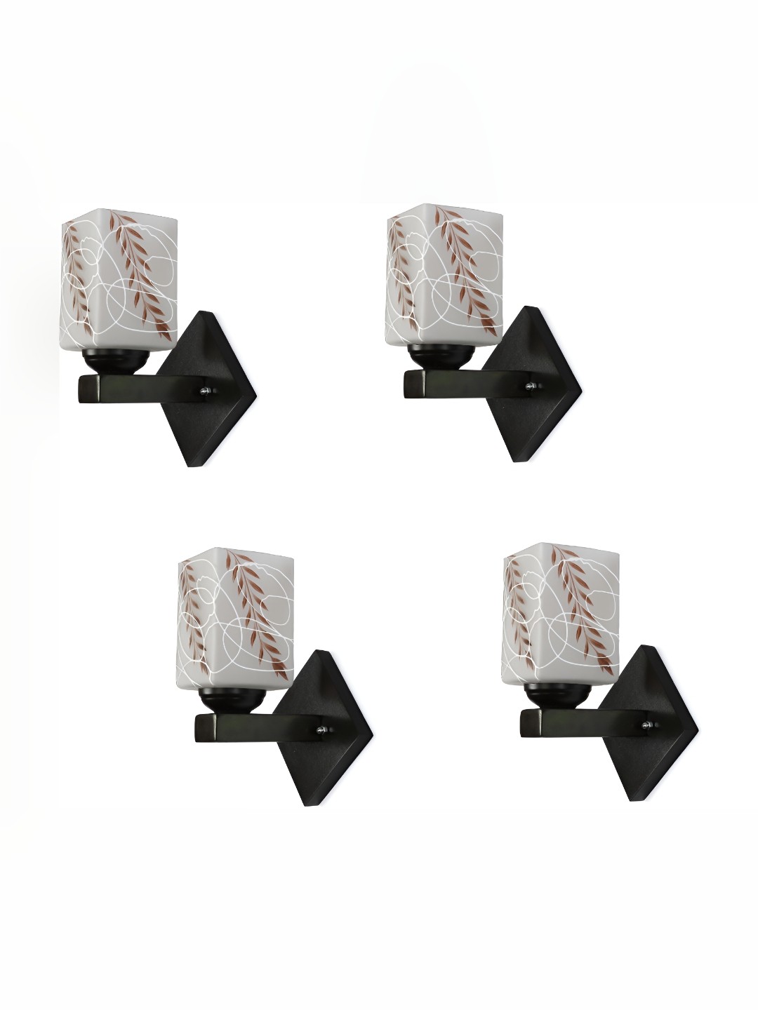 

Afast Brown and White 4 Pieces Glass Wall Lamps