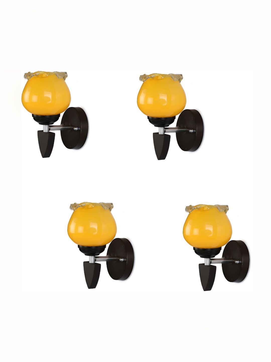 

Afast Yellow and Black 4 Pieces Glass Wall Lamps