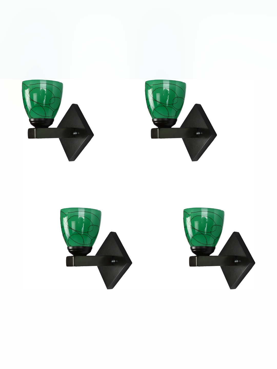 

Afast Green and Black 4 Pieces Glass Wall Lamps
