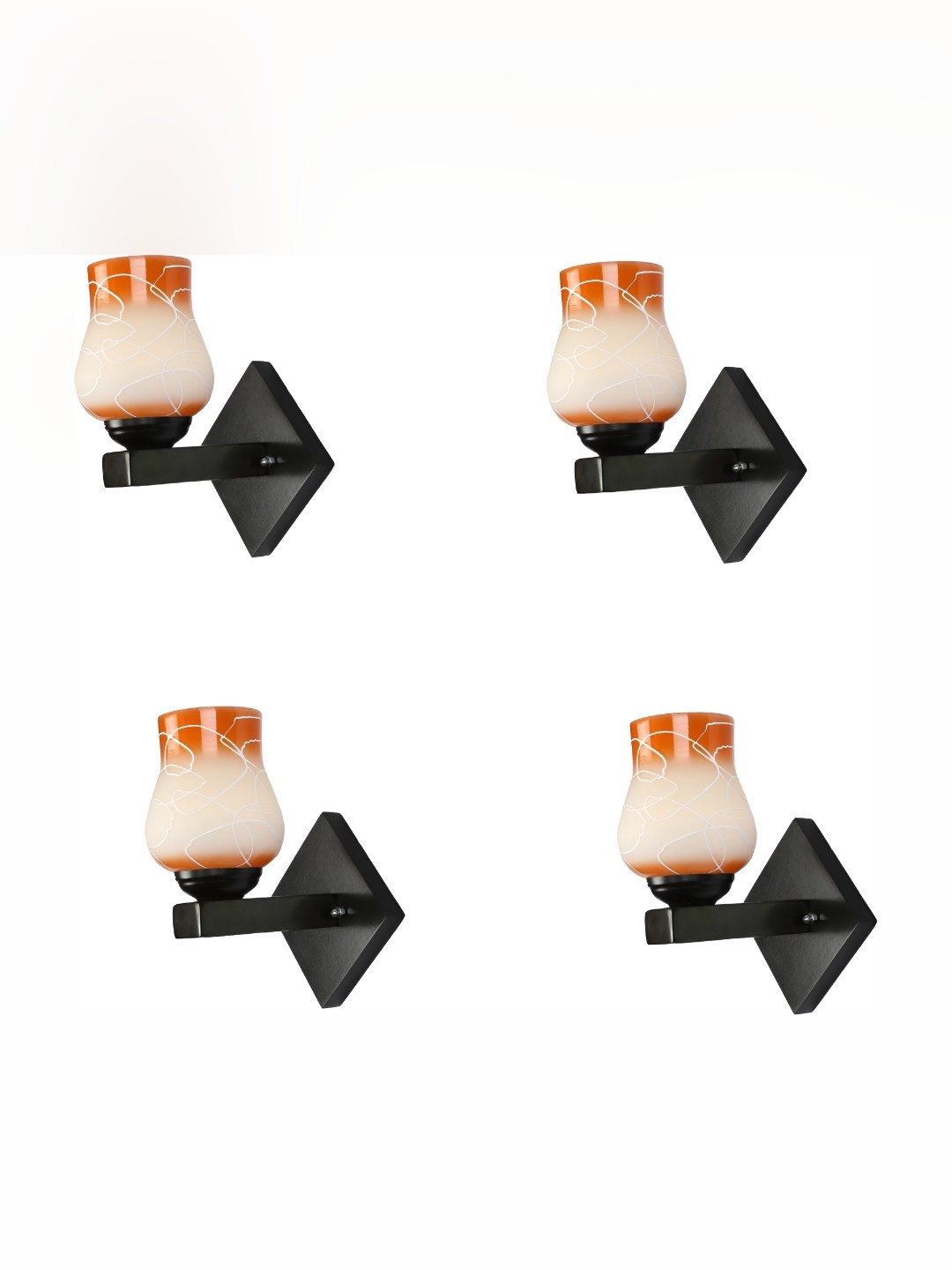 

Afast Brown and White 4 Pieces Glass Wall Lamps