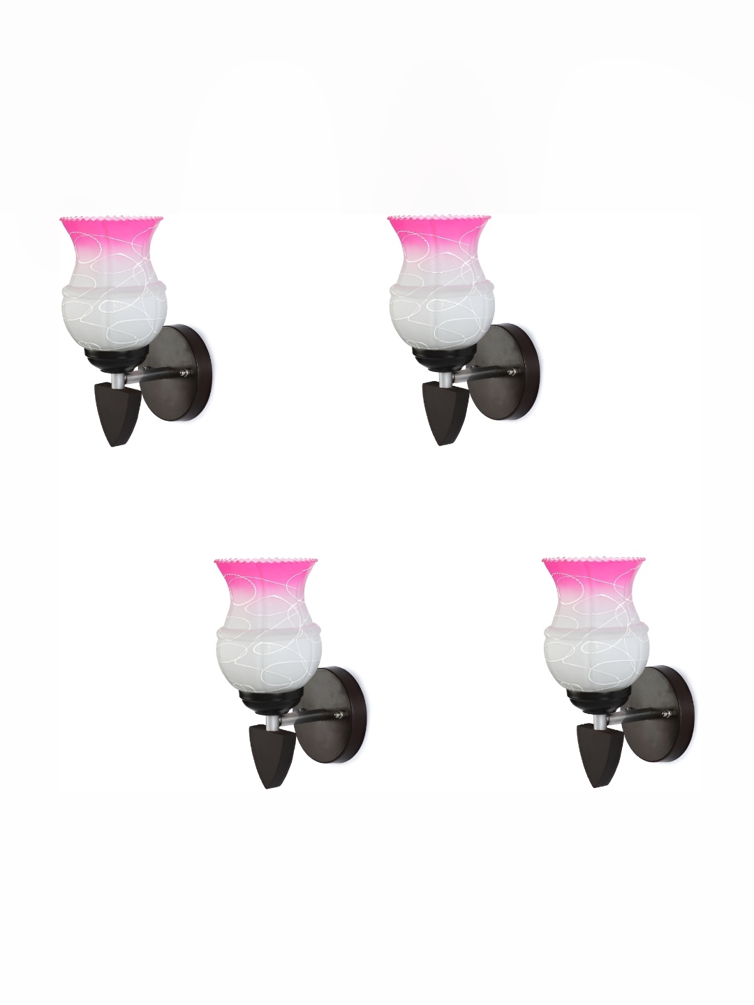 

Afast Pink and White 4 Pieces Glass Wall Lamps