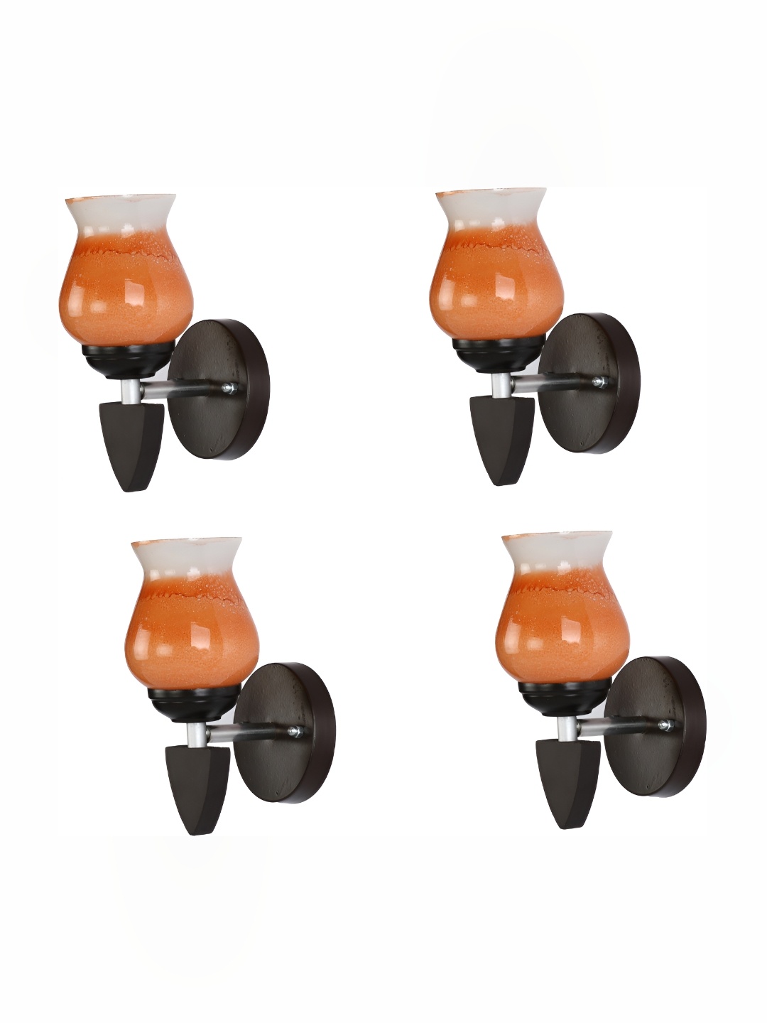 

Afast Orange & Black 4 Pieces Printed Contemporary Glass Spherical Wall Lamp
