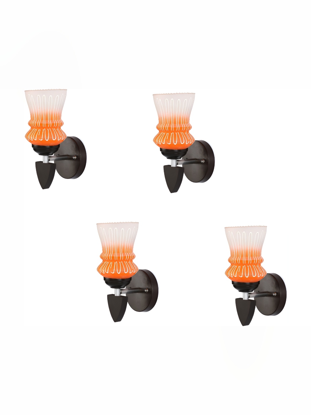 

Afast Orange 4 Pieces Printed Contemporary Glass Spherical Wall Lamp