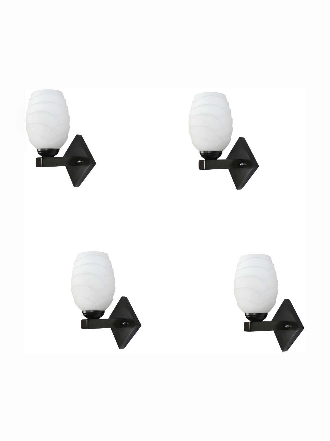 

Afast White 4 Pieces Textured Abstract Glass Wall Lamps