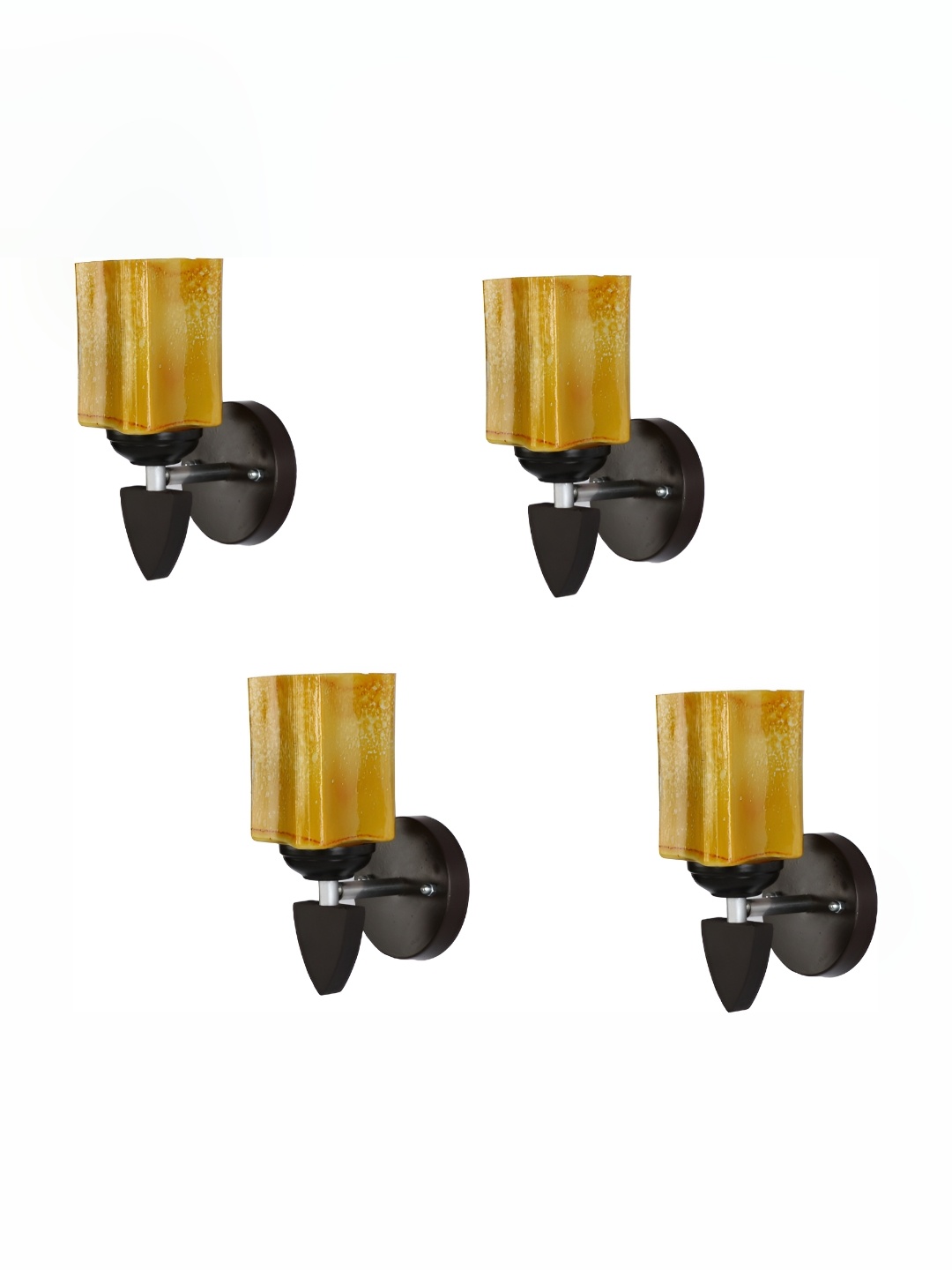 

Afast Yellow & Black 4 Pieces Abstract Glass Wall Lamps