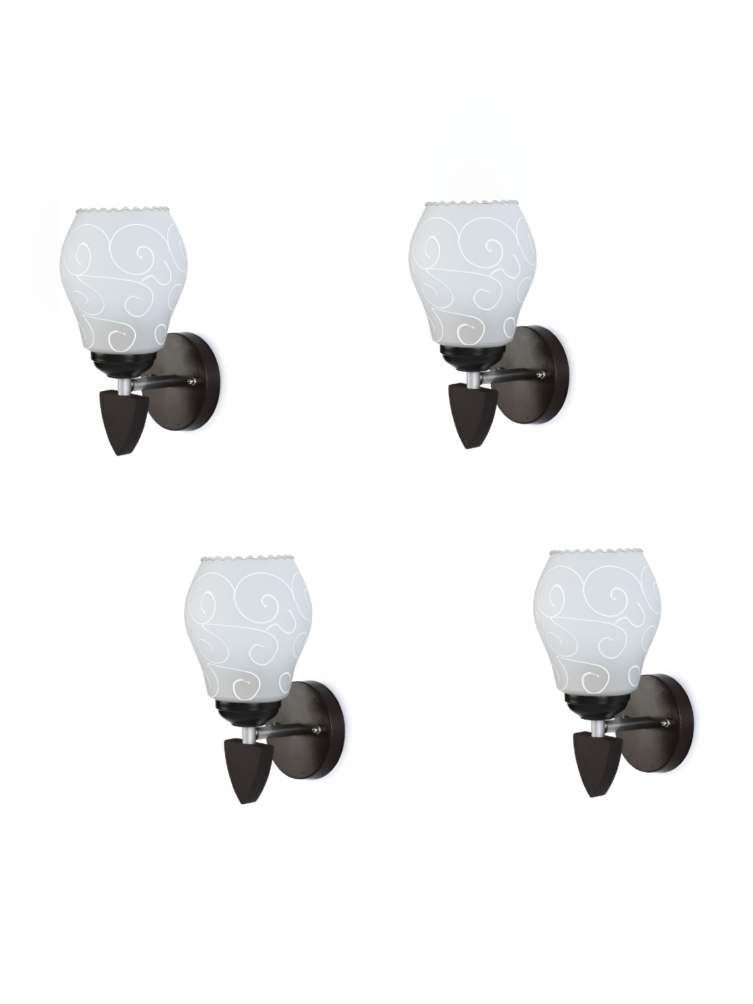 

Afast White 4 Pieces Textured Abstract Glass Wall Lamps