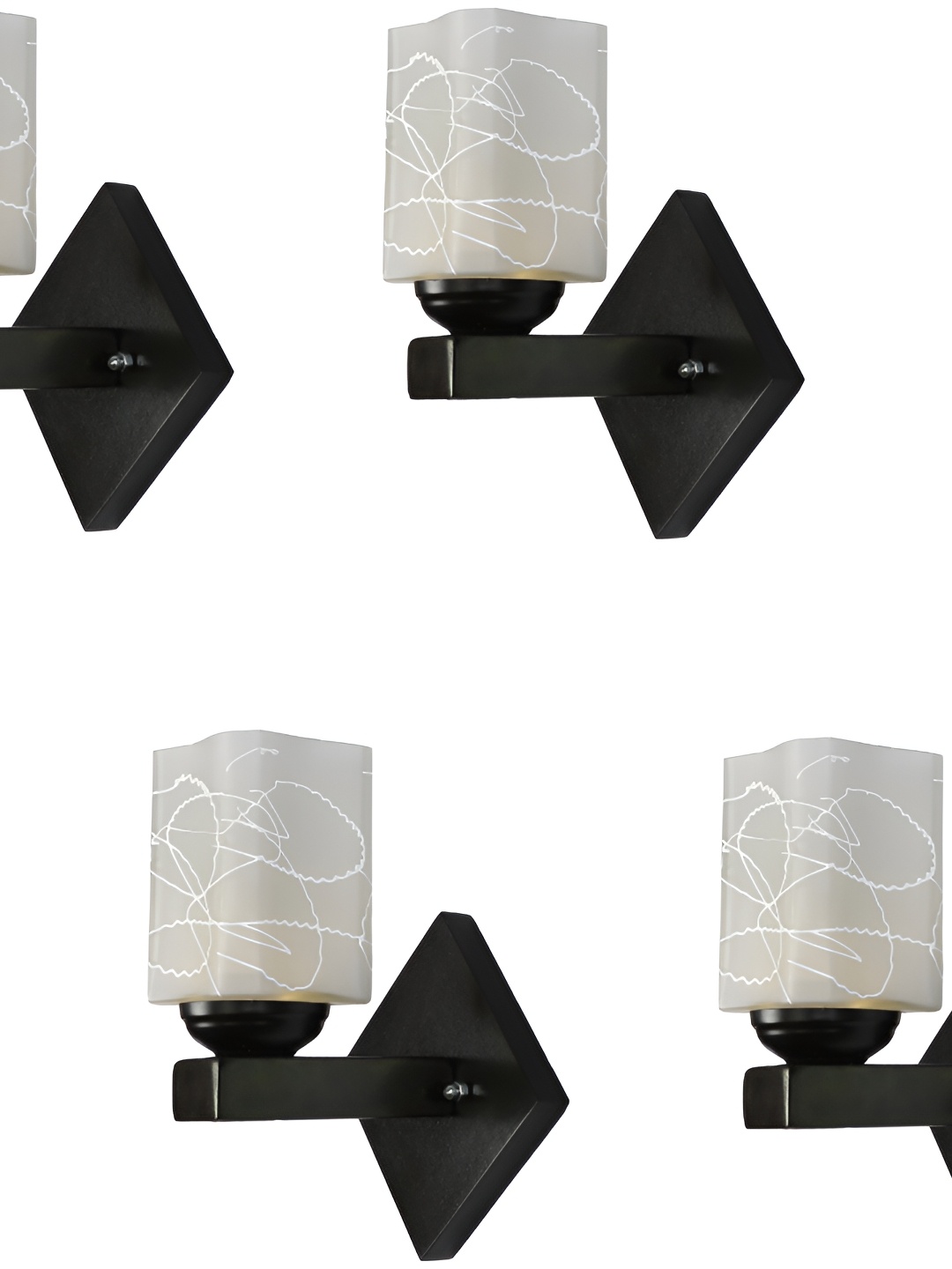 

Afast Black & White 4 Pieces Textured Rectangular Glass Wall Lamps