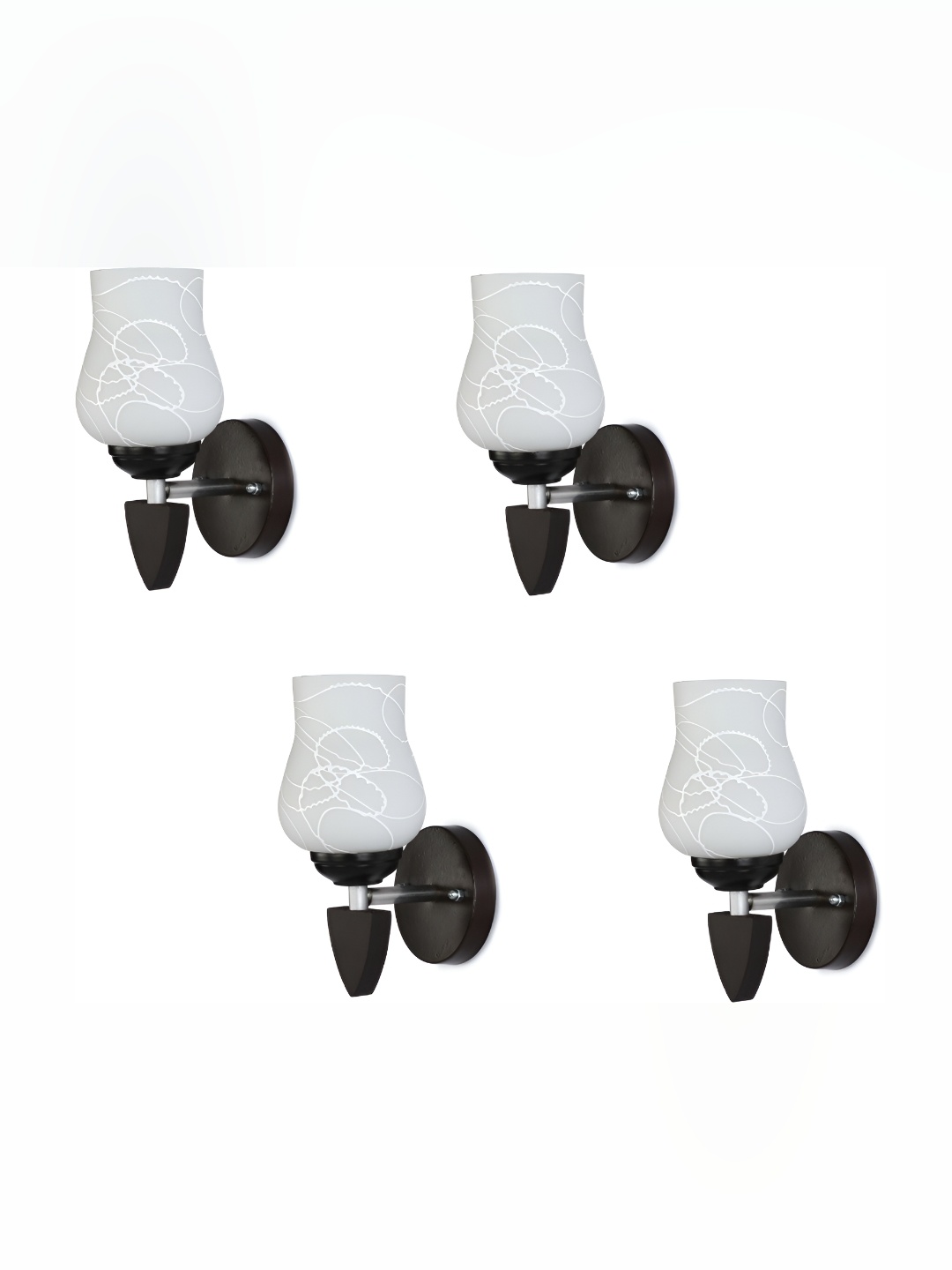 

Afast White 4 Pieces Textured Abstract Glass Wall Lamps