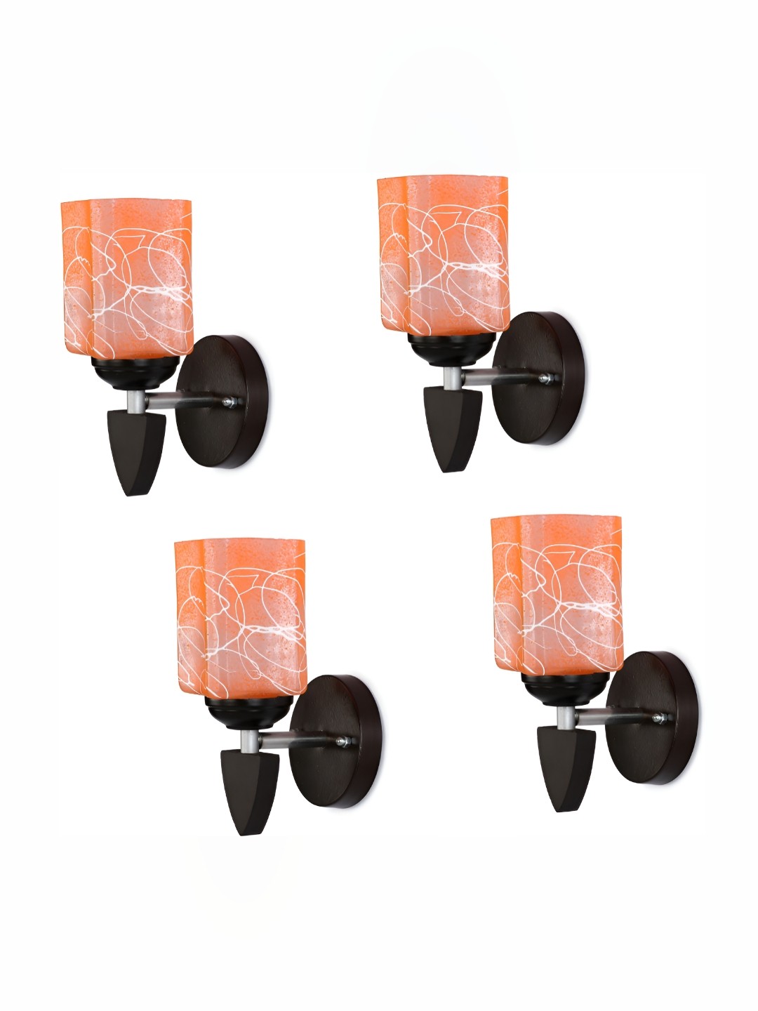 

Afast Pink & White 4 Pieces Textured Rectangular Glass Wall Lamps
