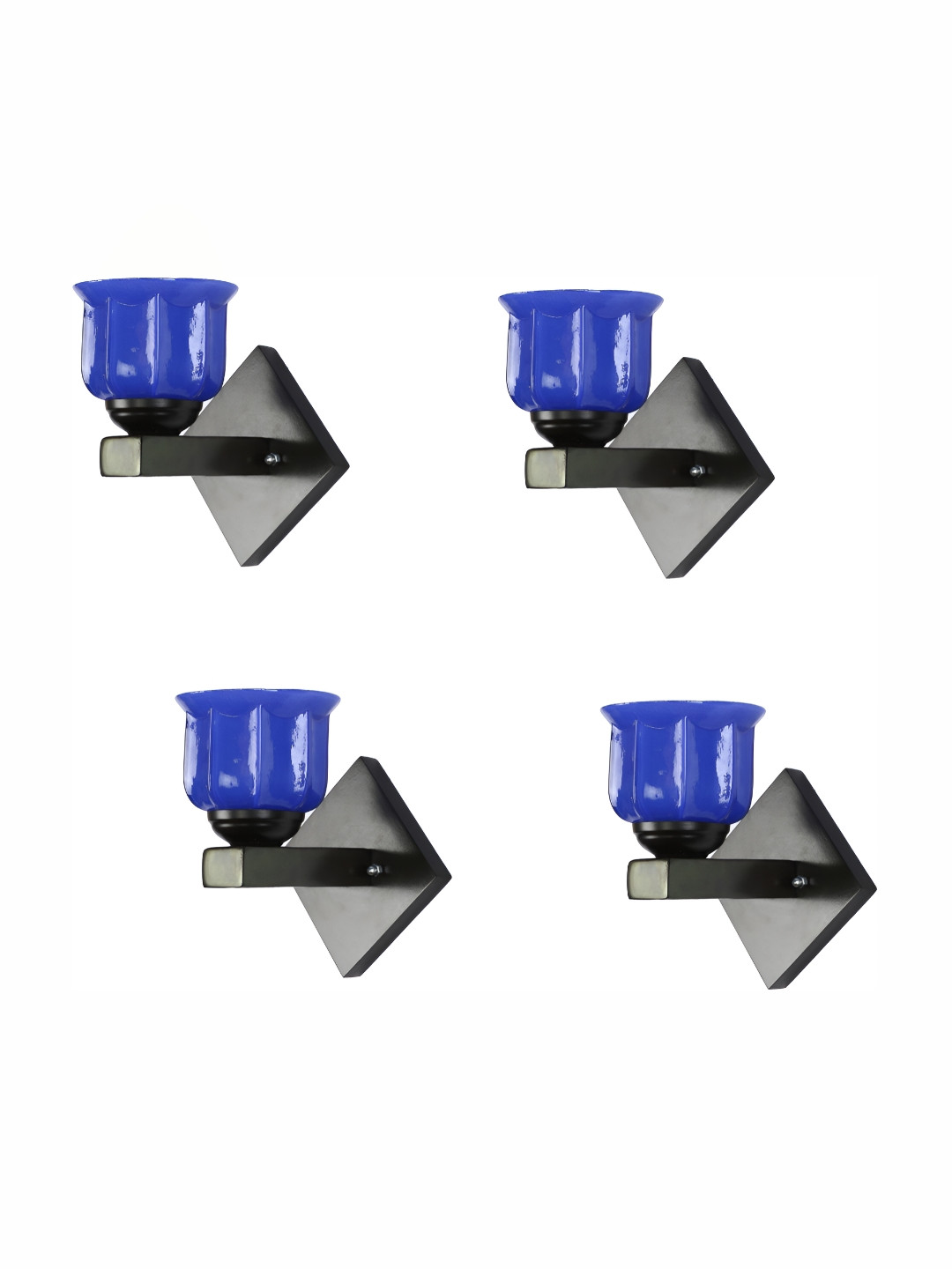 

Afast Blue & Black 4 Pieces Abstract Glass Wall Lamps