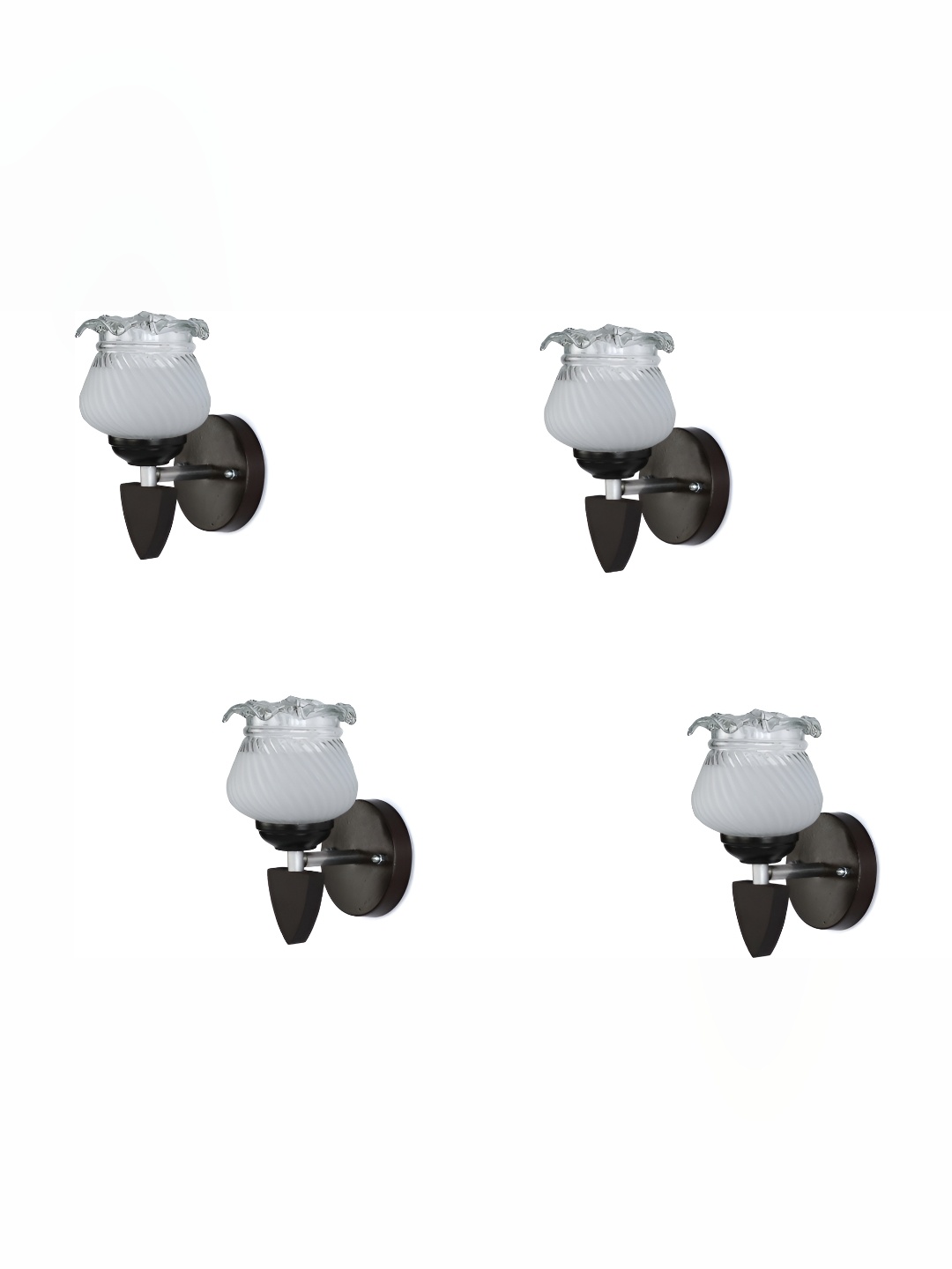 

Afast Transparent 4 Pieces Glass Abstract Shaped Wall Lamps