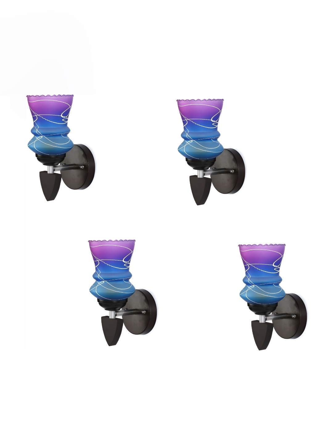 

Afast Blue & Purple 4 Pieces Glass Printed Abstract Shaped Wall Lamps