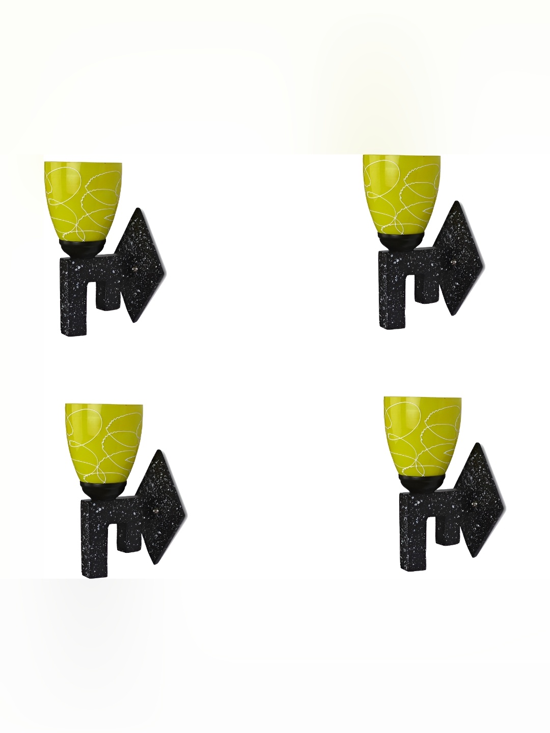 

Afast Green & Black 4 Pieces Printed Contemporary Glass Wall Lamps