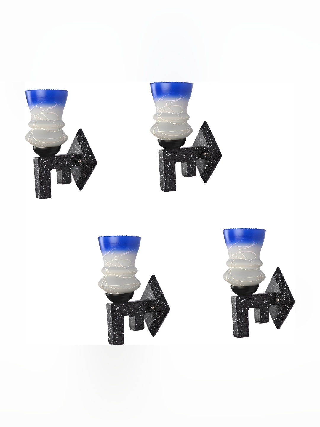 

Afast White and Blue 4 Pieces Glass Wall Lamps