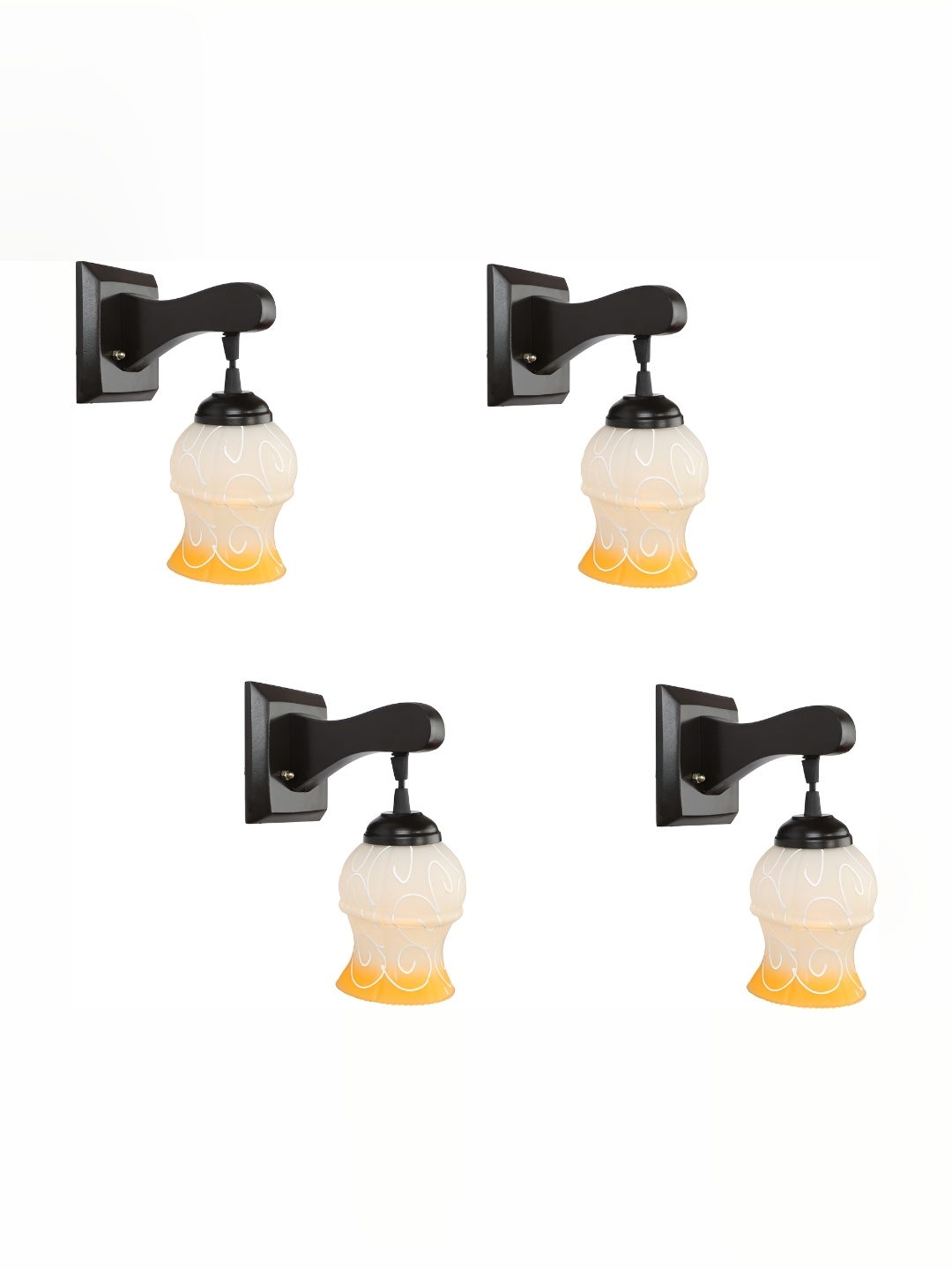 

Afast Yellow & White 4 Pieces Glass Printed Abstract Shaped Wall Lamps