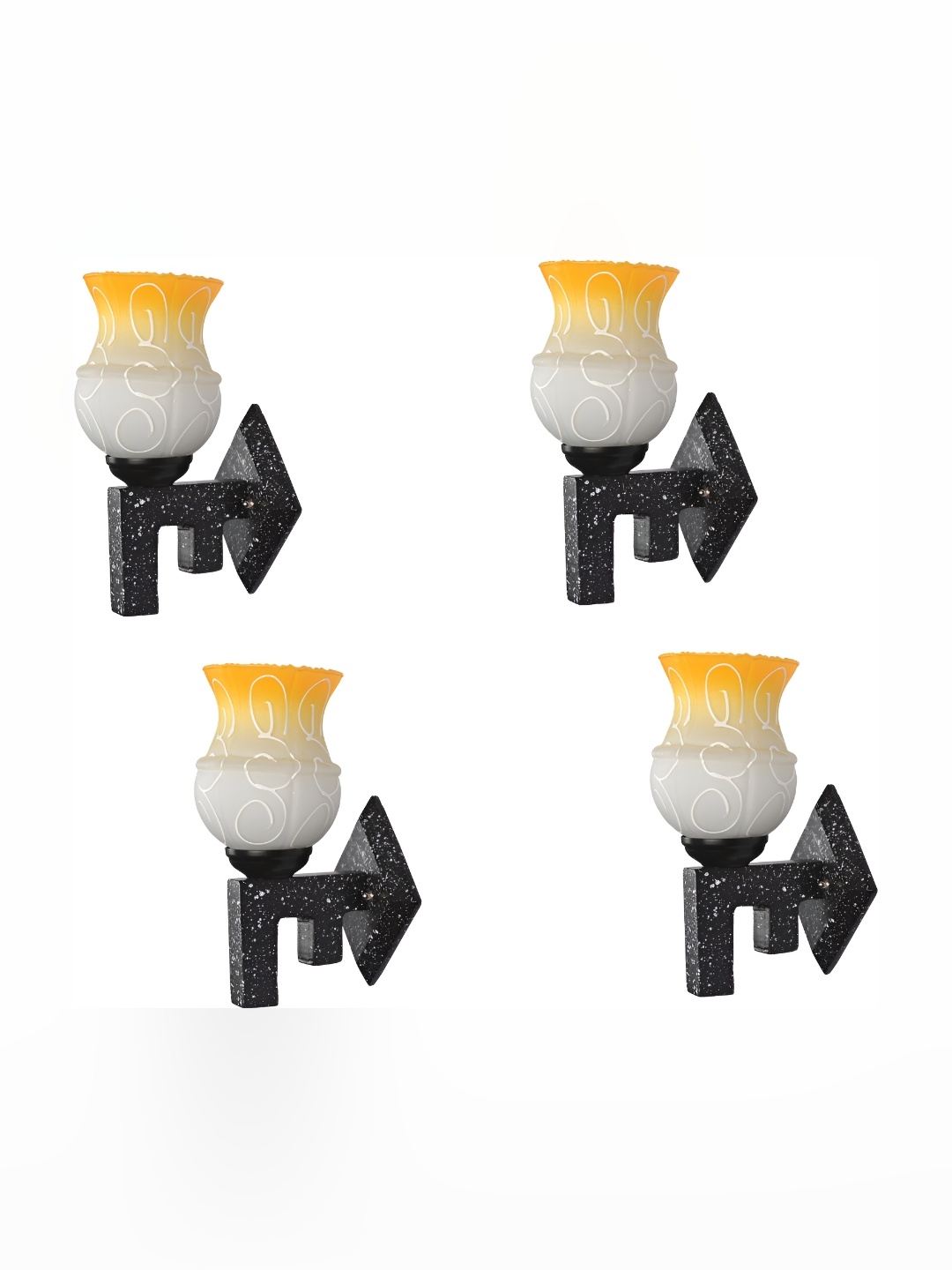 

Afast White & Yellow 4 Pieces Bell Shaped Glass Wall Lamps