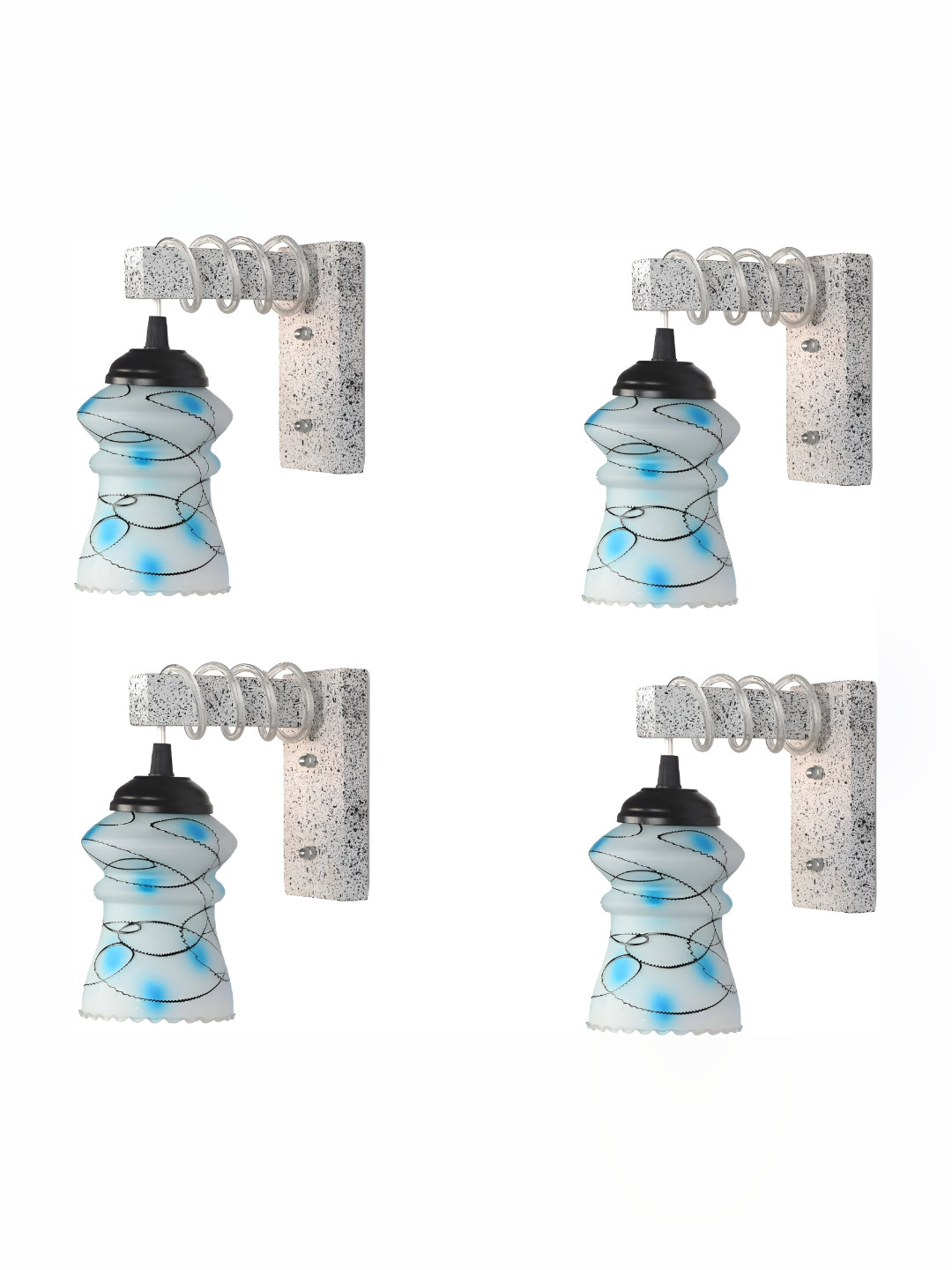 

Afast Blue 4 Pieces Glass Wall Lamp