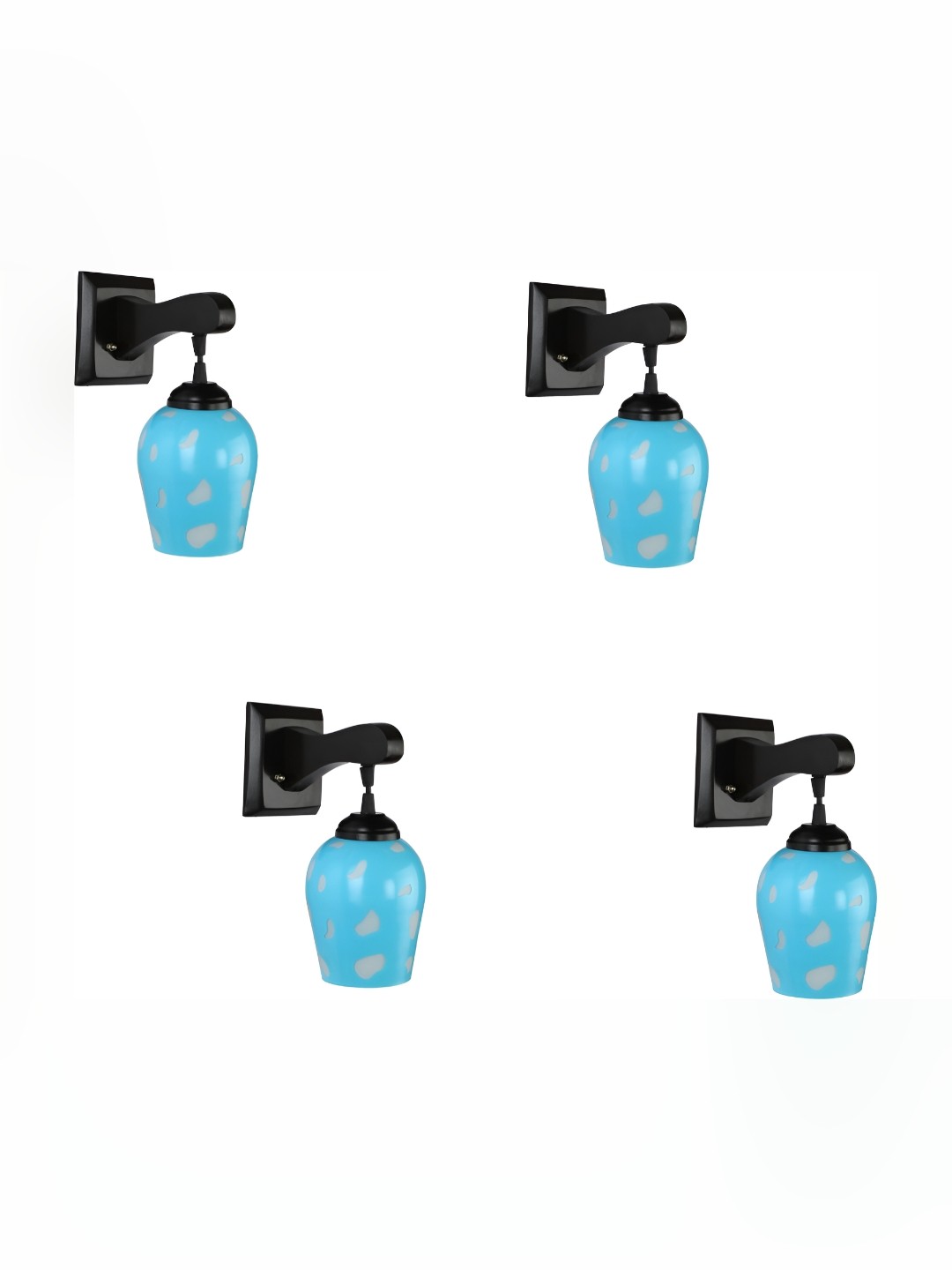 

Afast Blue & Black 4 Pieces Textured Contemporary Glass Wall Lamps