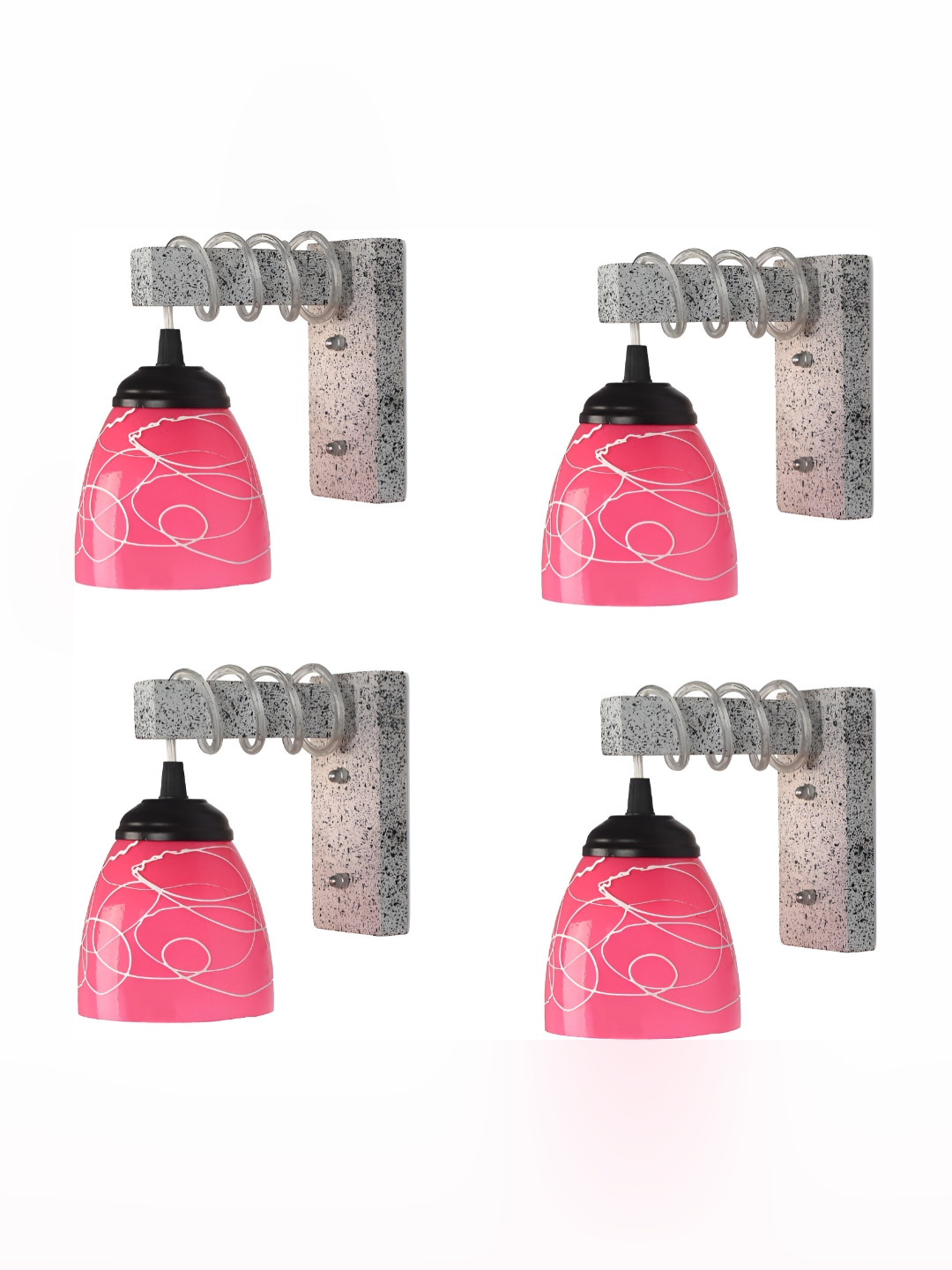 

Afast Pink 4 Pieces Glass Wall Lamp