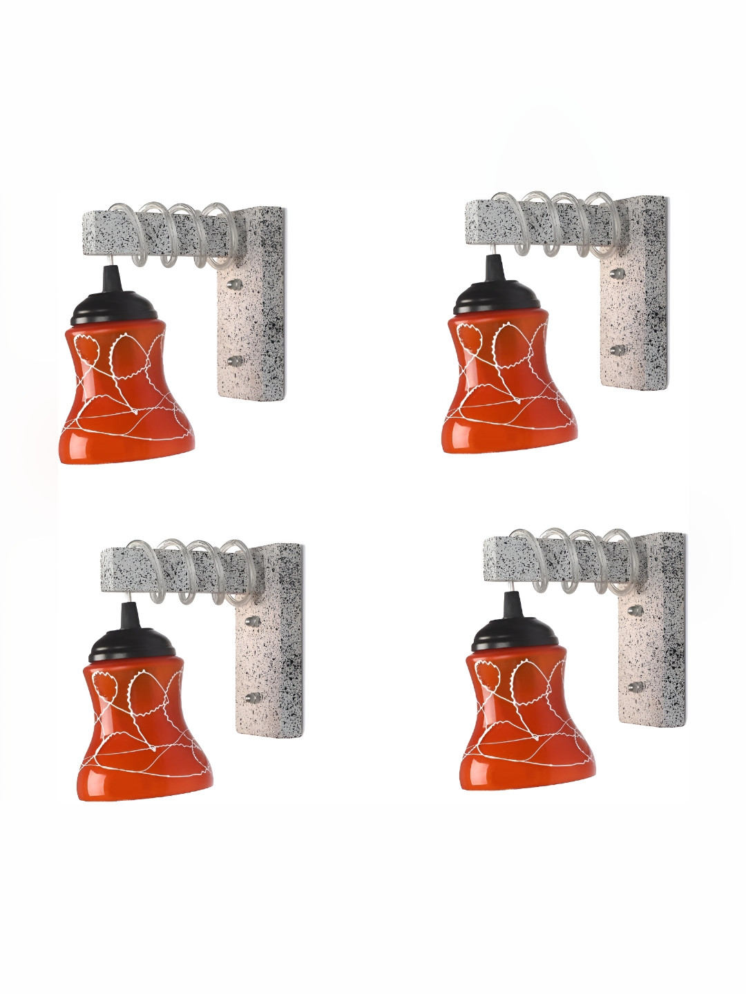 

Afast Red 4 Pcs Textured Wall Lamps