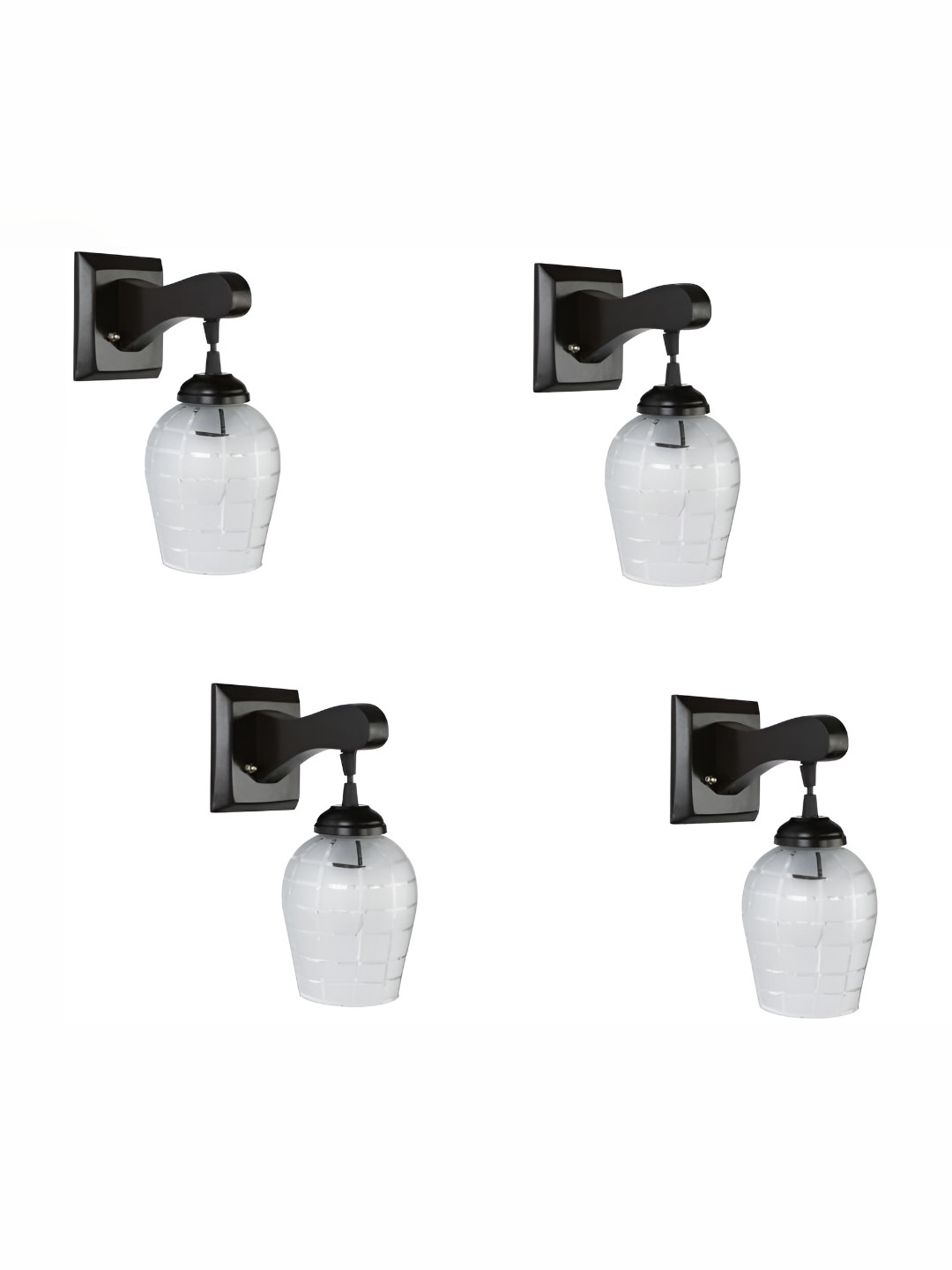 

Afast White & Black 4 Pieces Printed Contemporary Glass Wall Lamps