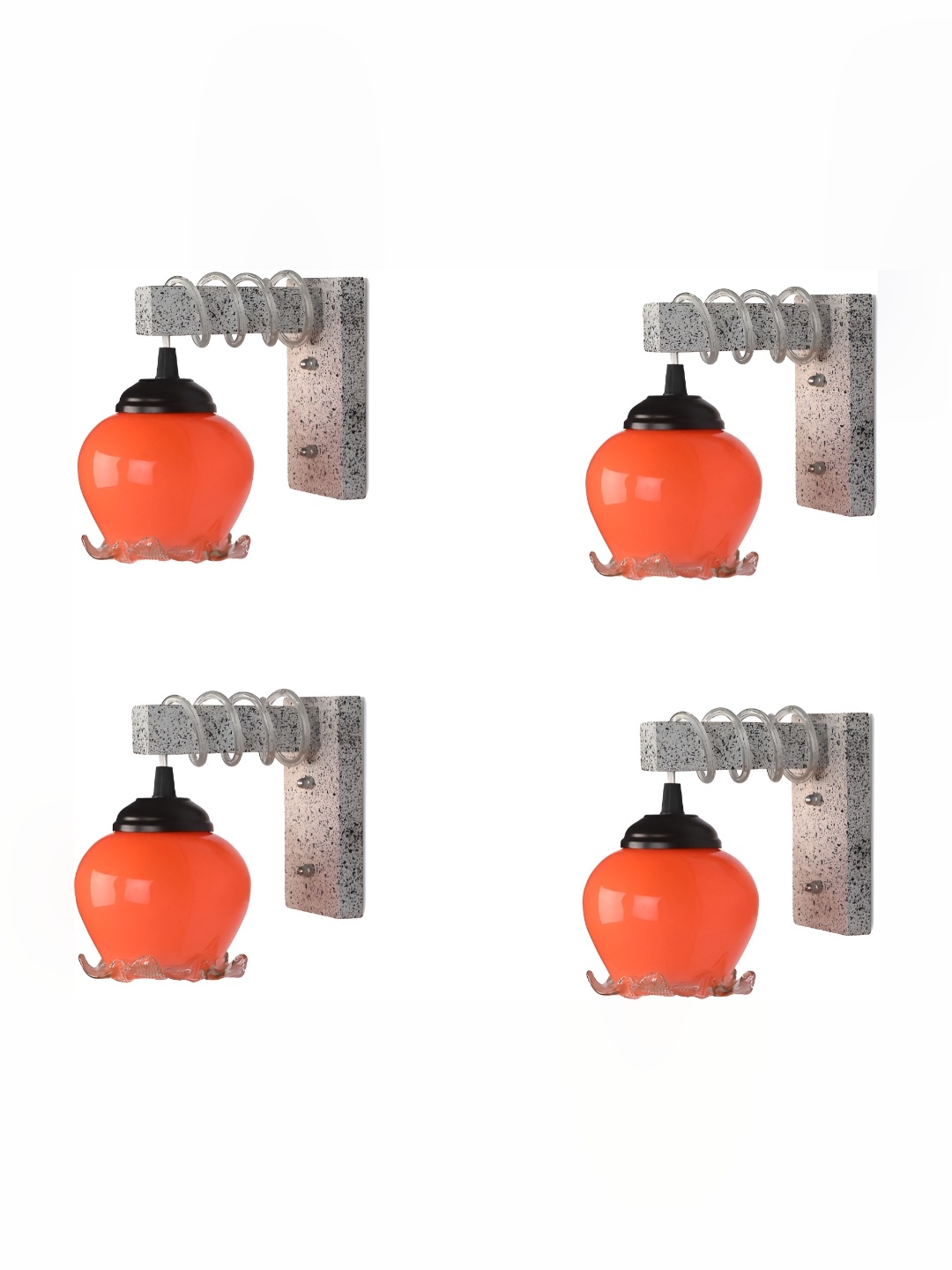 

Afast Orange 4 Pieces Printed Contemporary Glass Wall Lamp