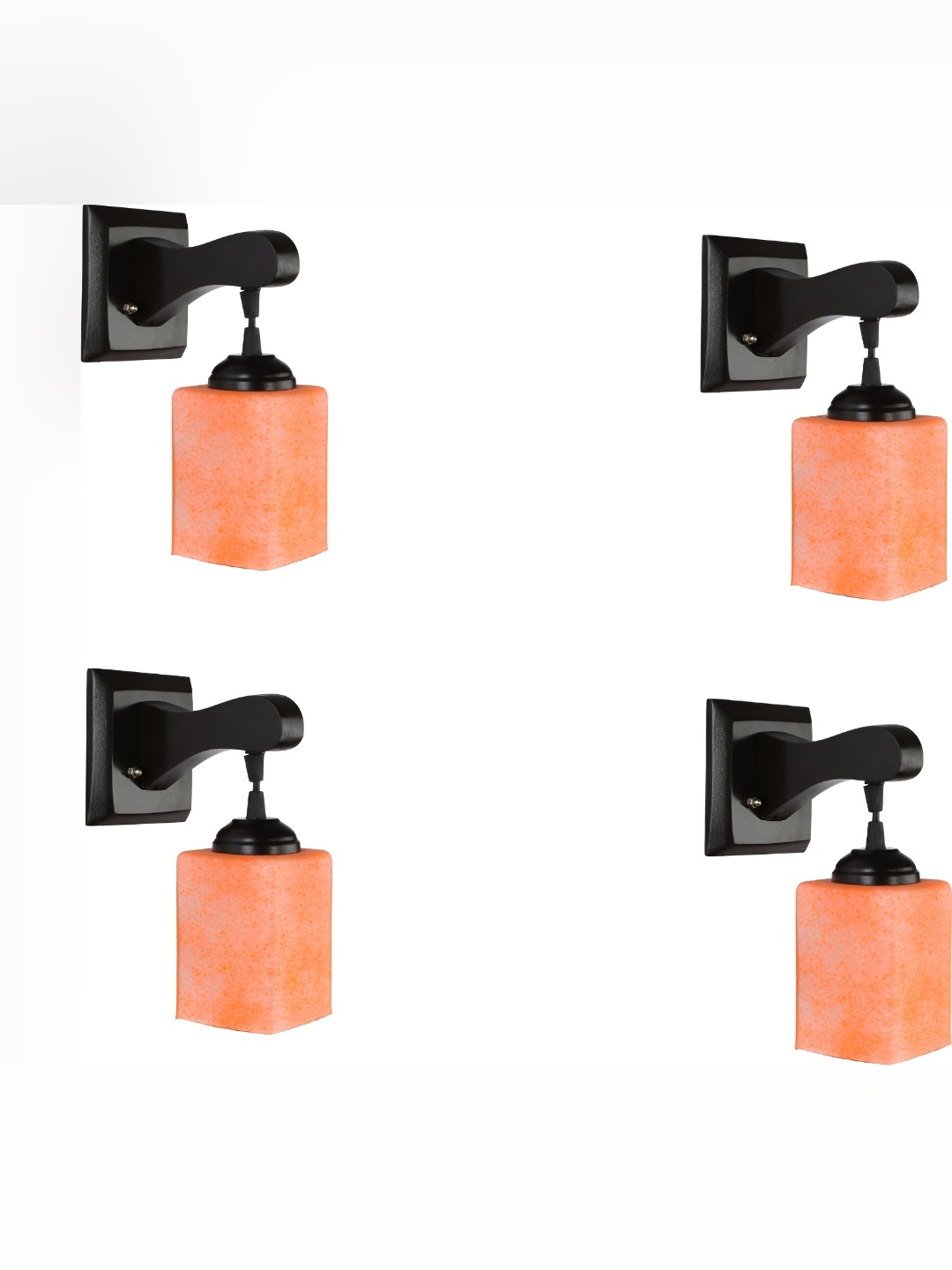 

Afast Orange & Black 4 Pieces Printed Rectangle Shaped Glass Wall Lamp