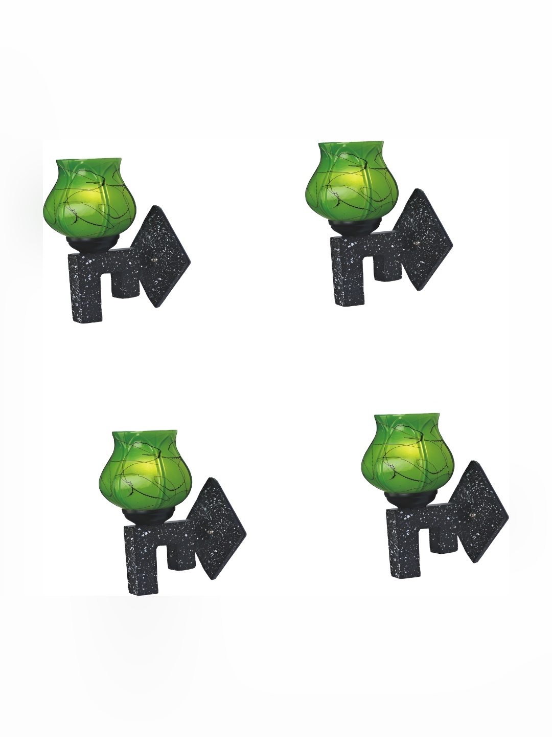 

Afast Green & Black 4 Pieces Printed Contemporary Glass Wall Lamp