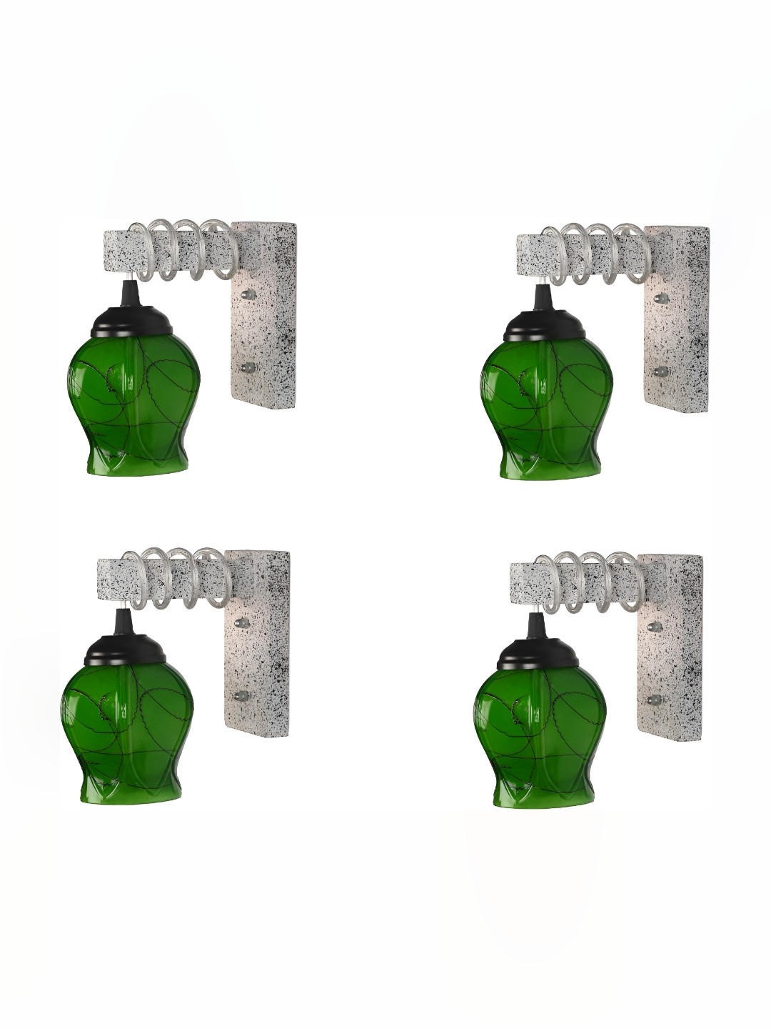 

Afast Green 4 Pieces Printed ontemporary Glass Wall Lamps
