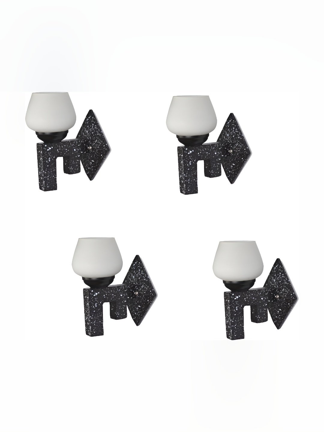 

Afast White & Black 4 Pieces Abstract Shaped Glass Wall Lamps