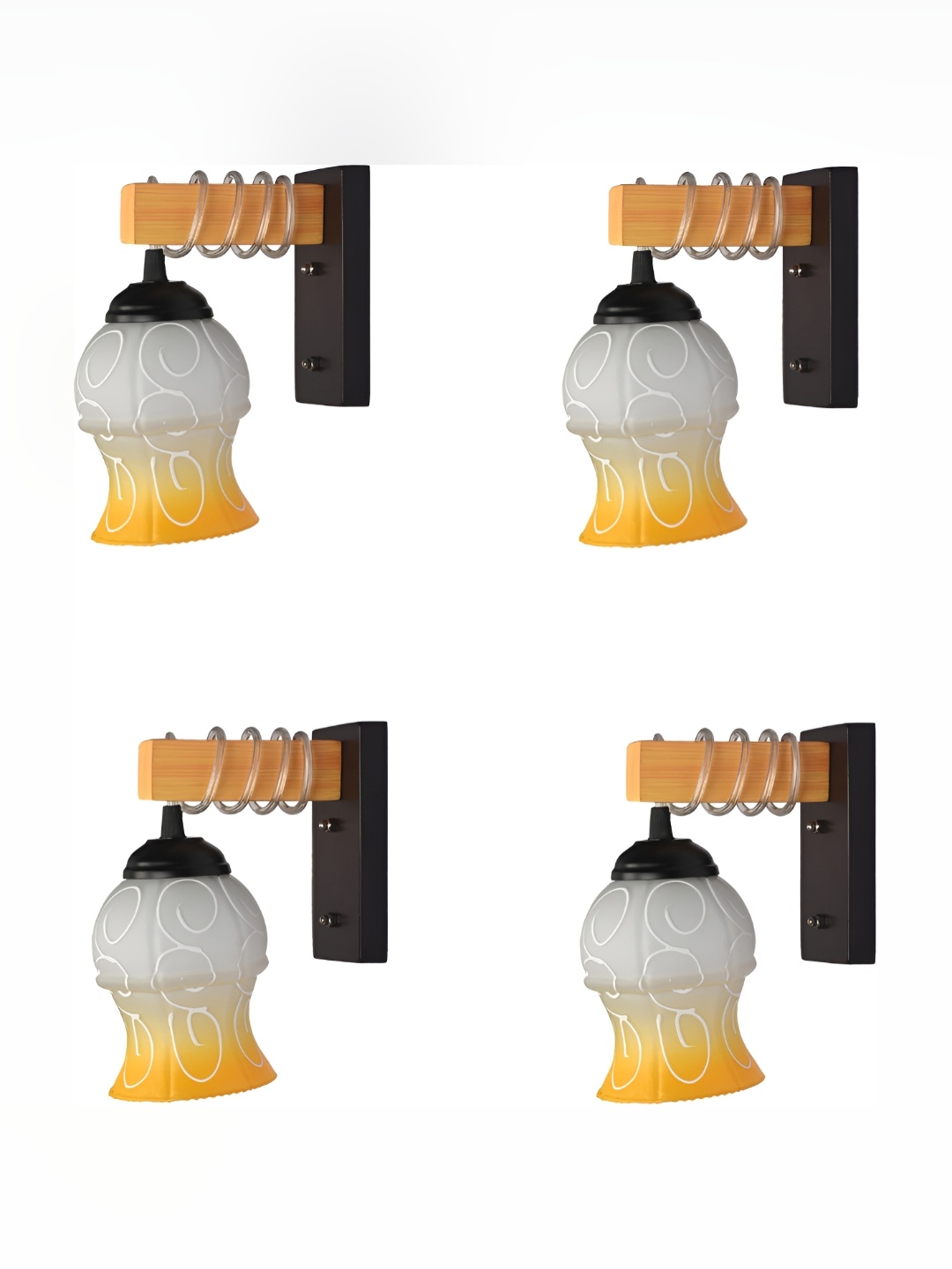 

Afast Grey & Yellow 4 Pieces Glass Wall Lamp