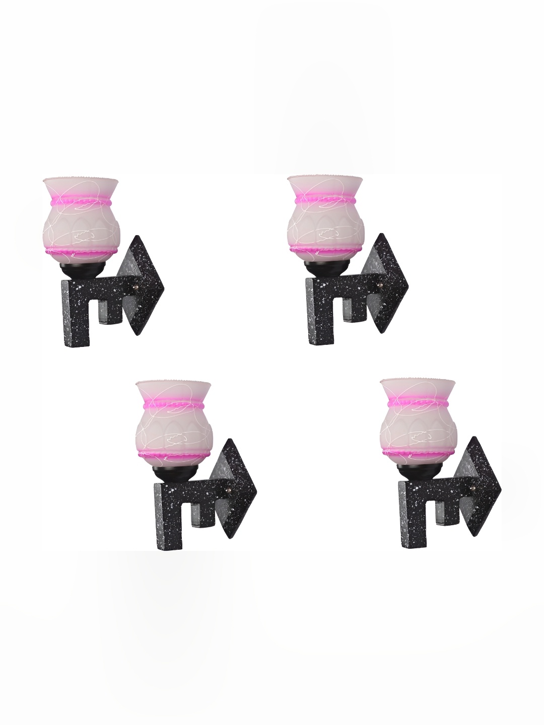 

Afast White & Pink 4 Pieces Bell Shaped Glass Wall Lamps