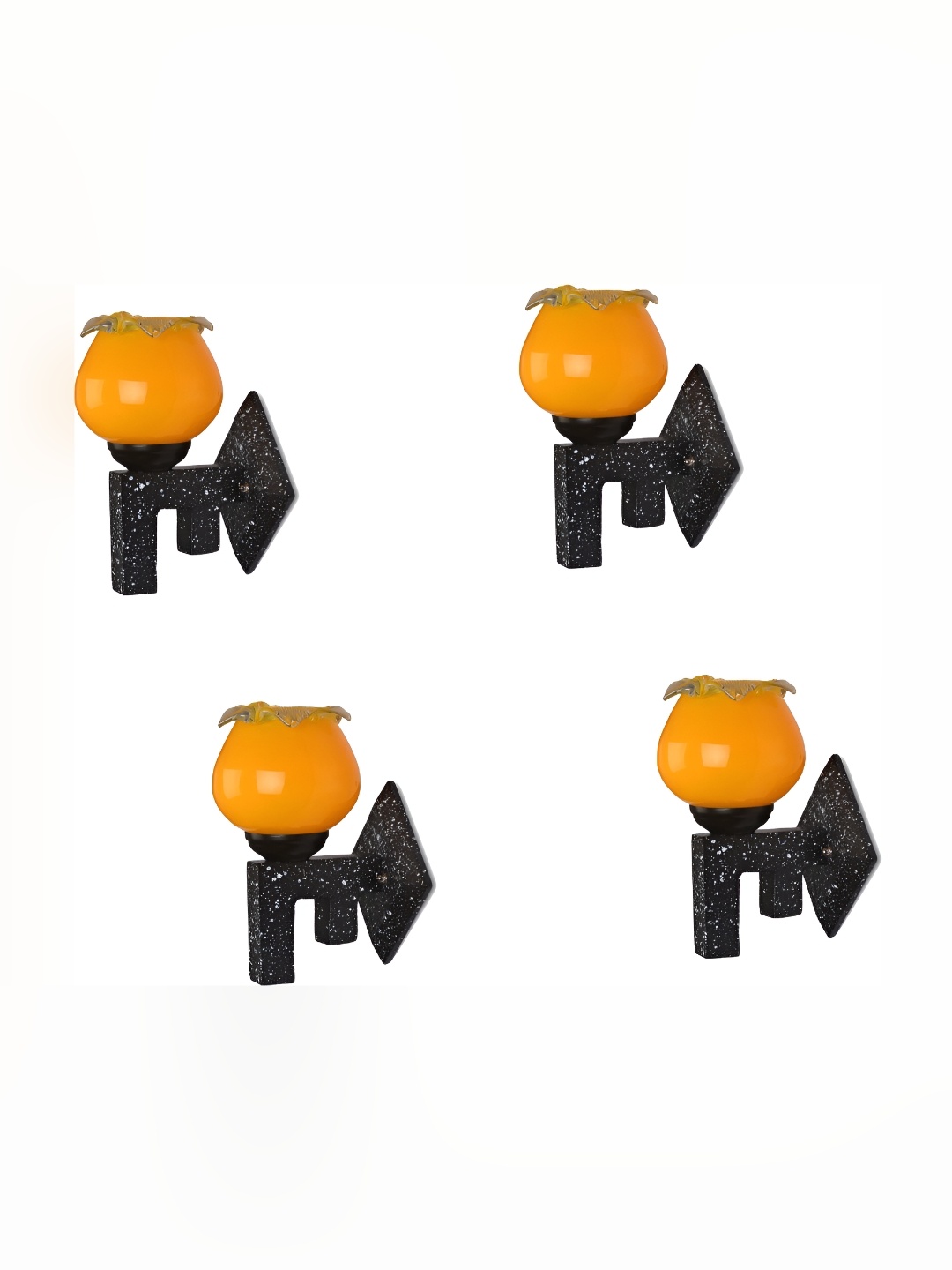 

Afast Orange & Black 4 Pieces Glass Wall Lamp