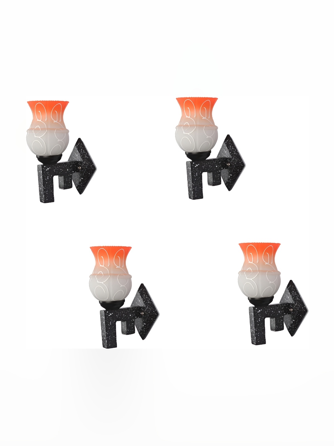 

Afast White and Orange 4 Pieces Glass Wall Lamps
