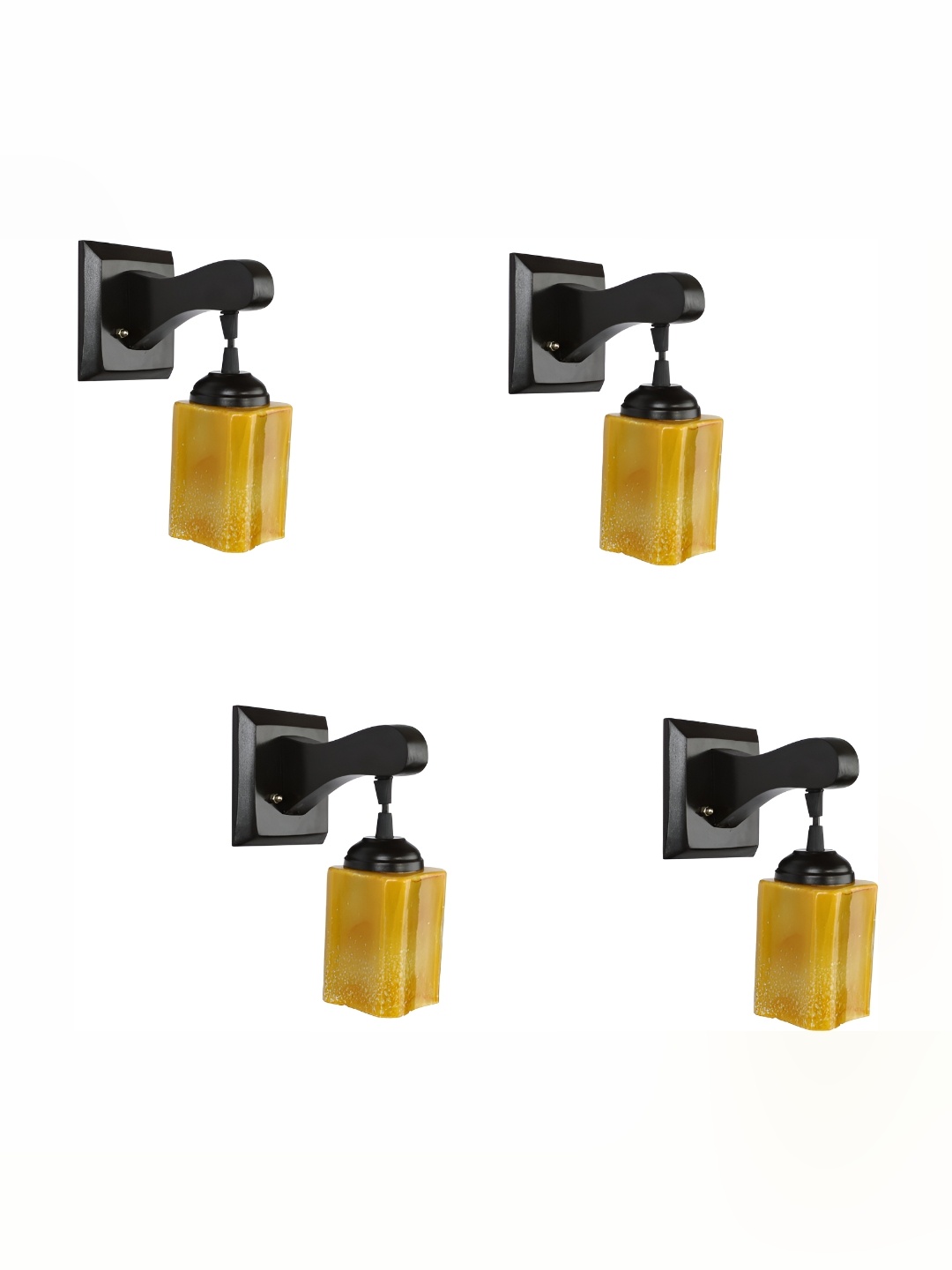 

Afast Yellow & Black 4 Pieces Rectangle Shaped Glass Wall Lamp