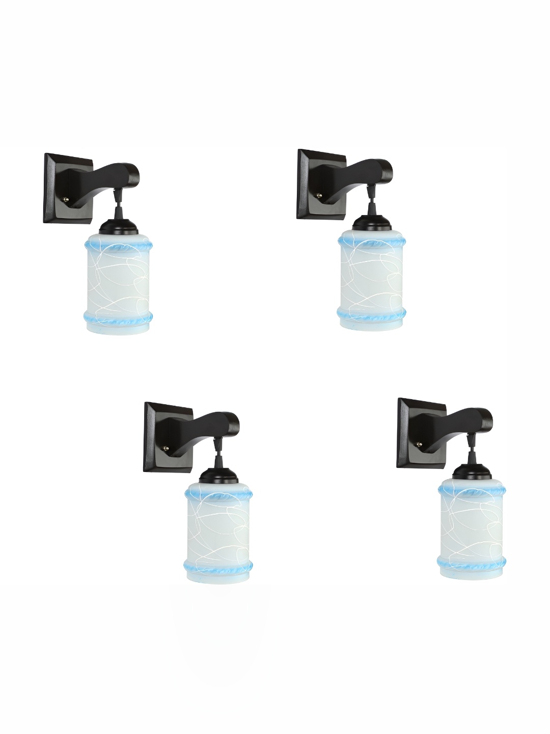 

Afast White & Purple 4 Pieces Textured Glass Wall Lamps