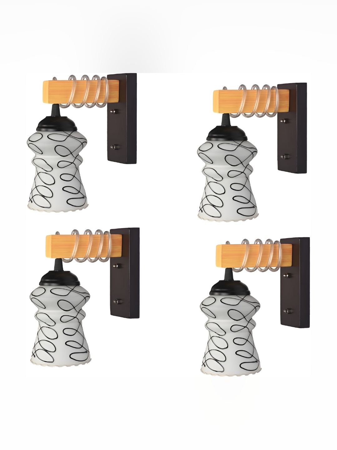 

Afast White and Black 4 Pieces Glass Wall Lamps
