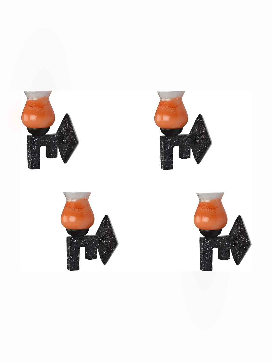 

Afast Orange & White 4 Pieces Printed Contemporary Glass Wall Lamps