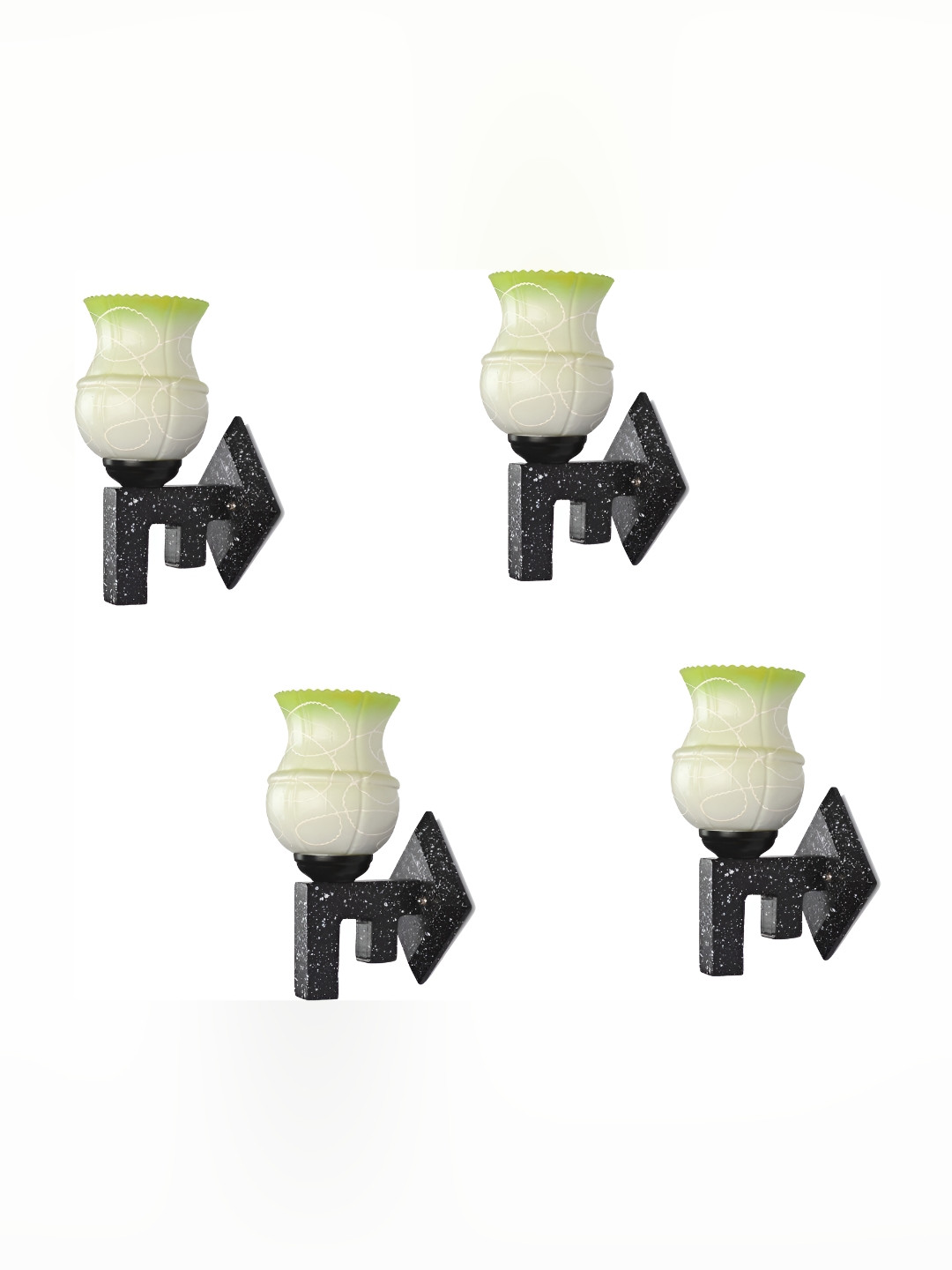 

Afast White & Green 4 Pieces Bell Shaped Glass Wall Lamps