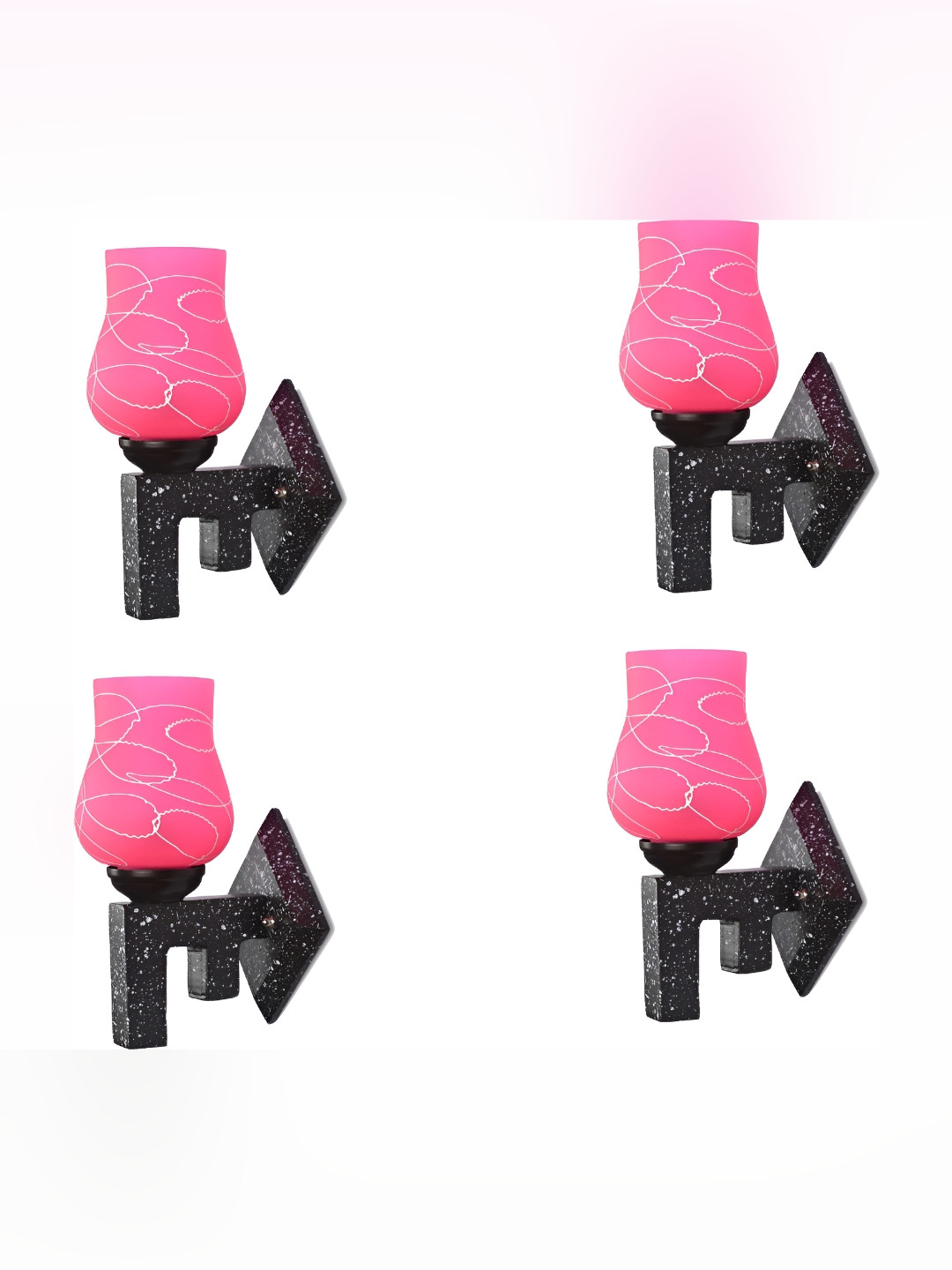 

Afast Pink 4 Pieces Bell Shaped Glass Wall Lamps